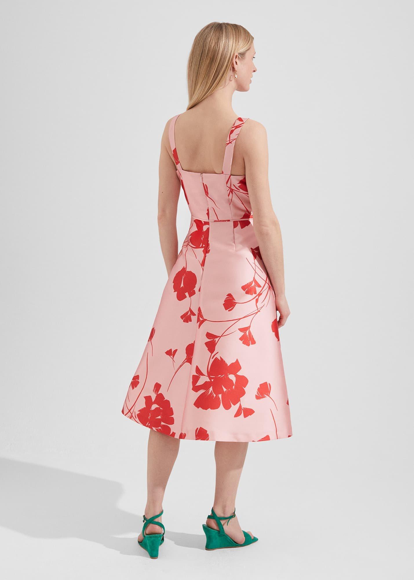 Amoura Fit And Flare Dress, Pink Ruby Red, hi-res