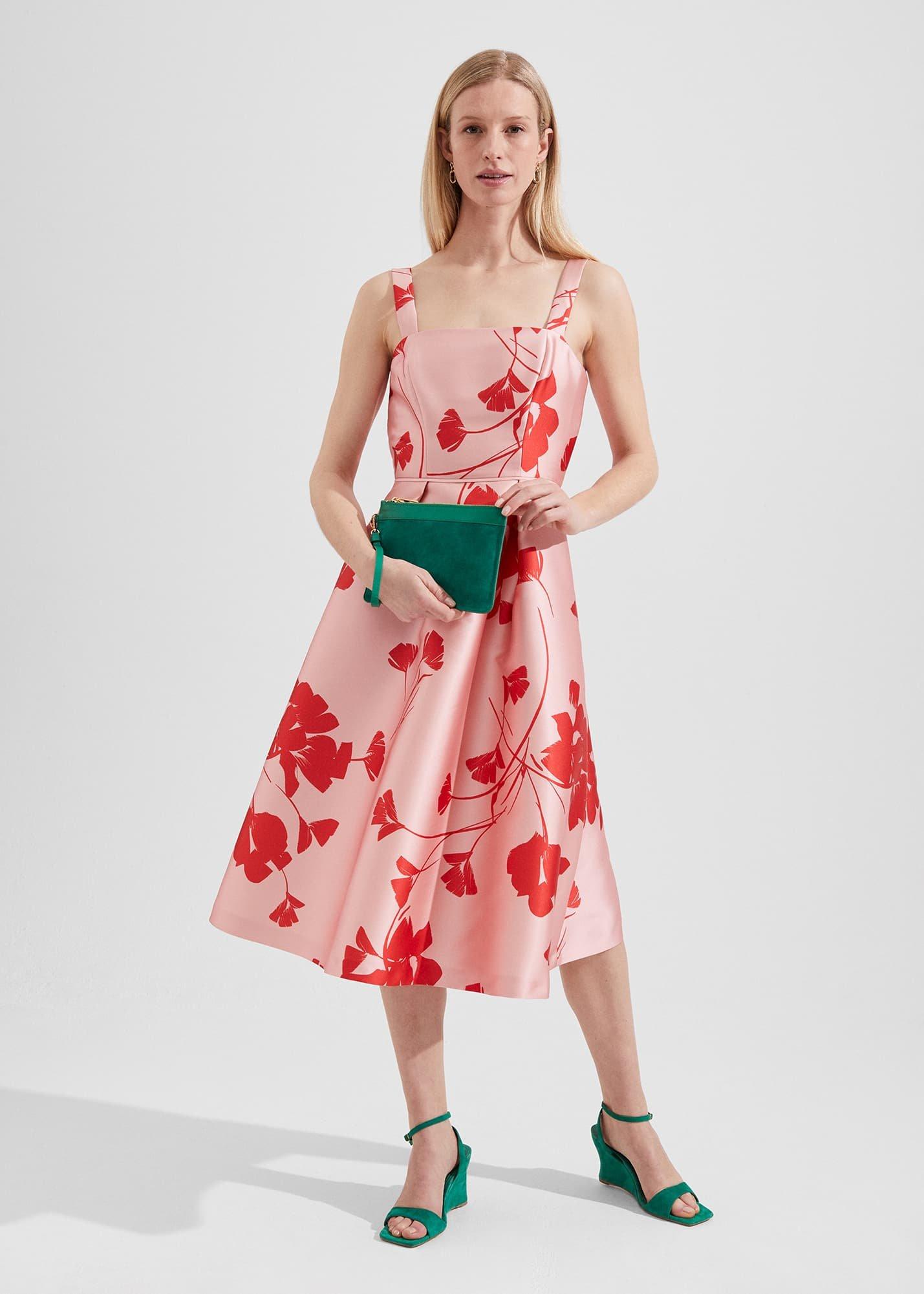 Amoura Fit And Flare Dress, Pink Ruby Red, hi-res