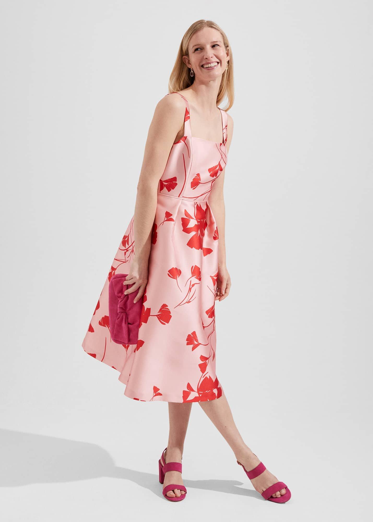 Amoura Fit And Flare Dress, Pink Ruby Red, hi-res