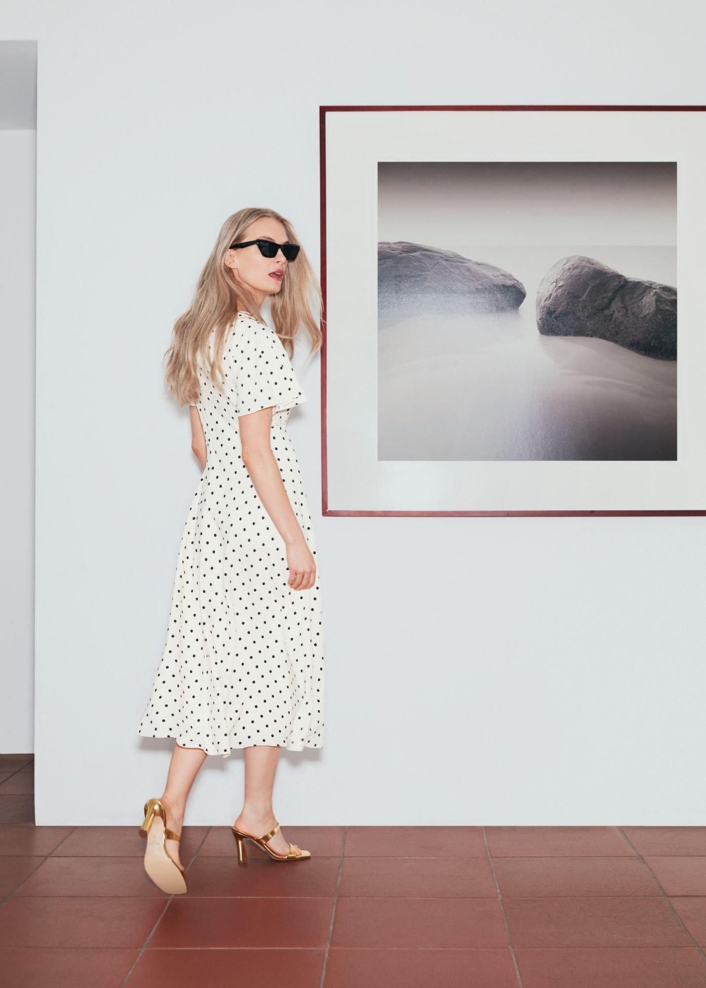 Sandon Dress, Ivory Black, hi-res