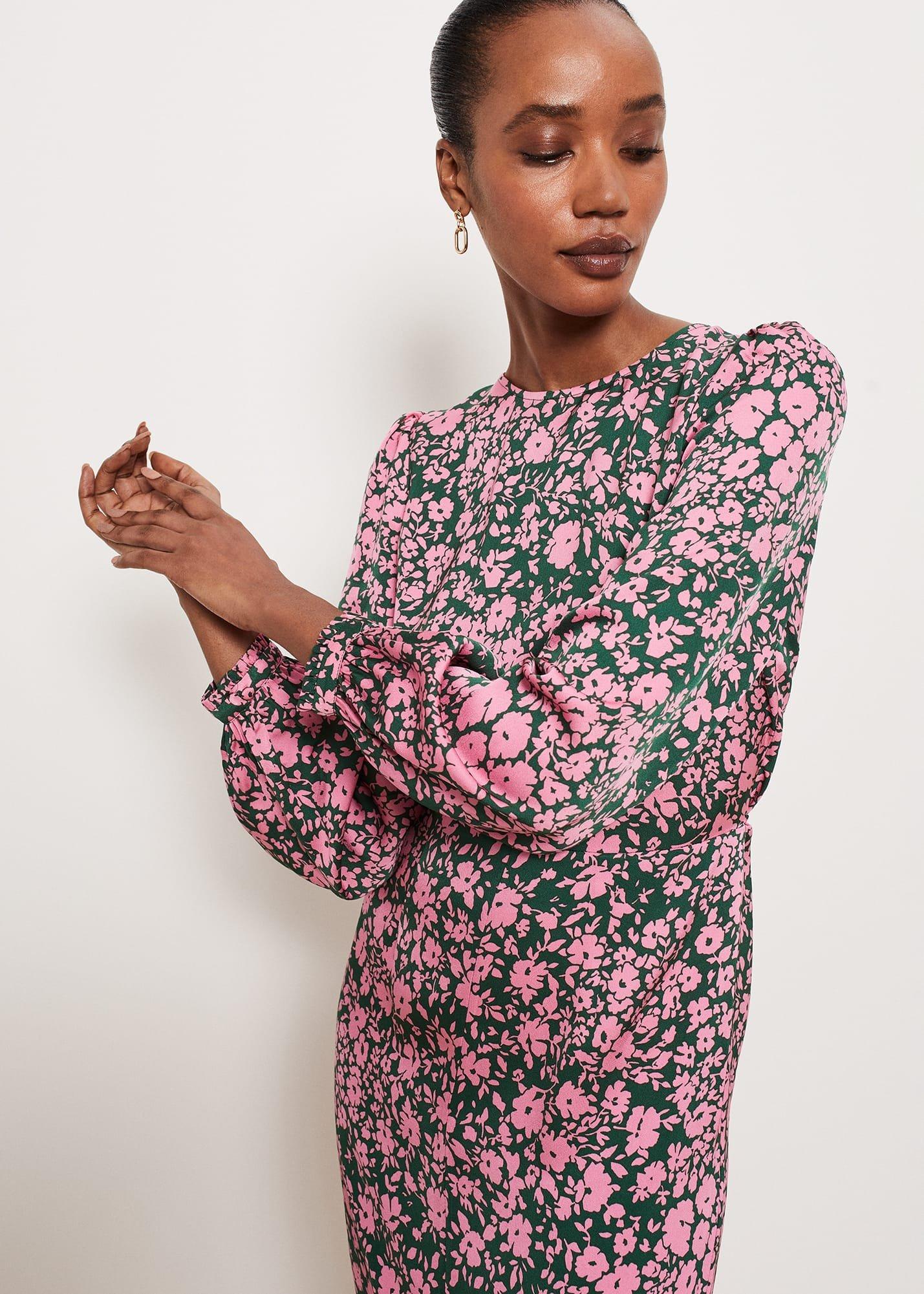 Charlton Dress, Green Pink, hi-res