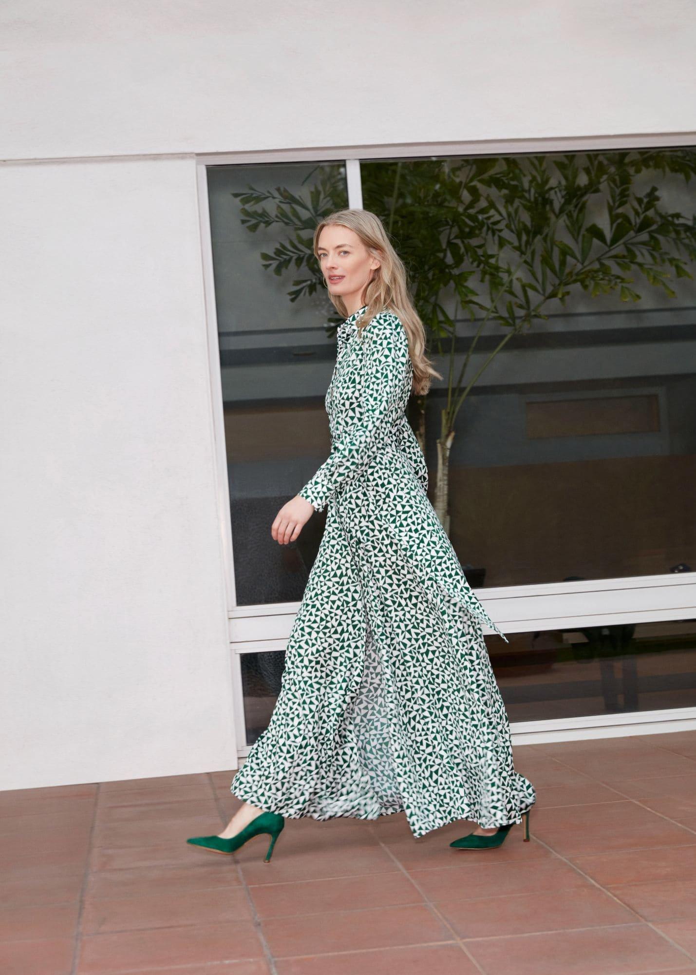 Mitford Shirt Dress, Green Ivory, hi-res