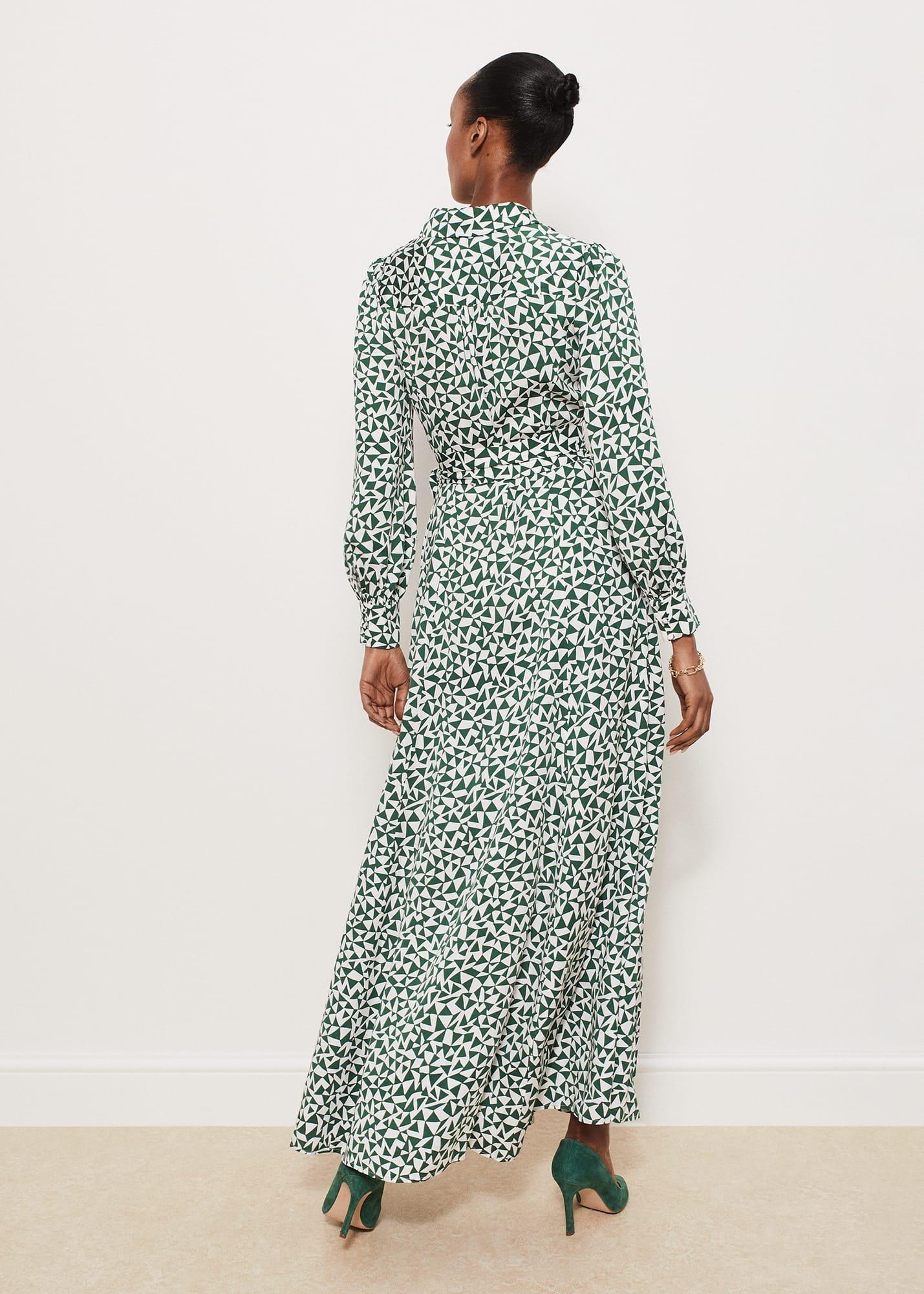 Mitford Shirt Dress, Green Ivory, hi-res