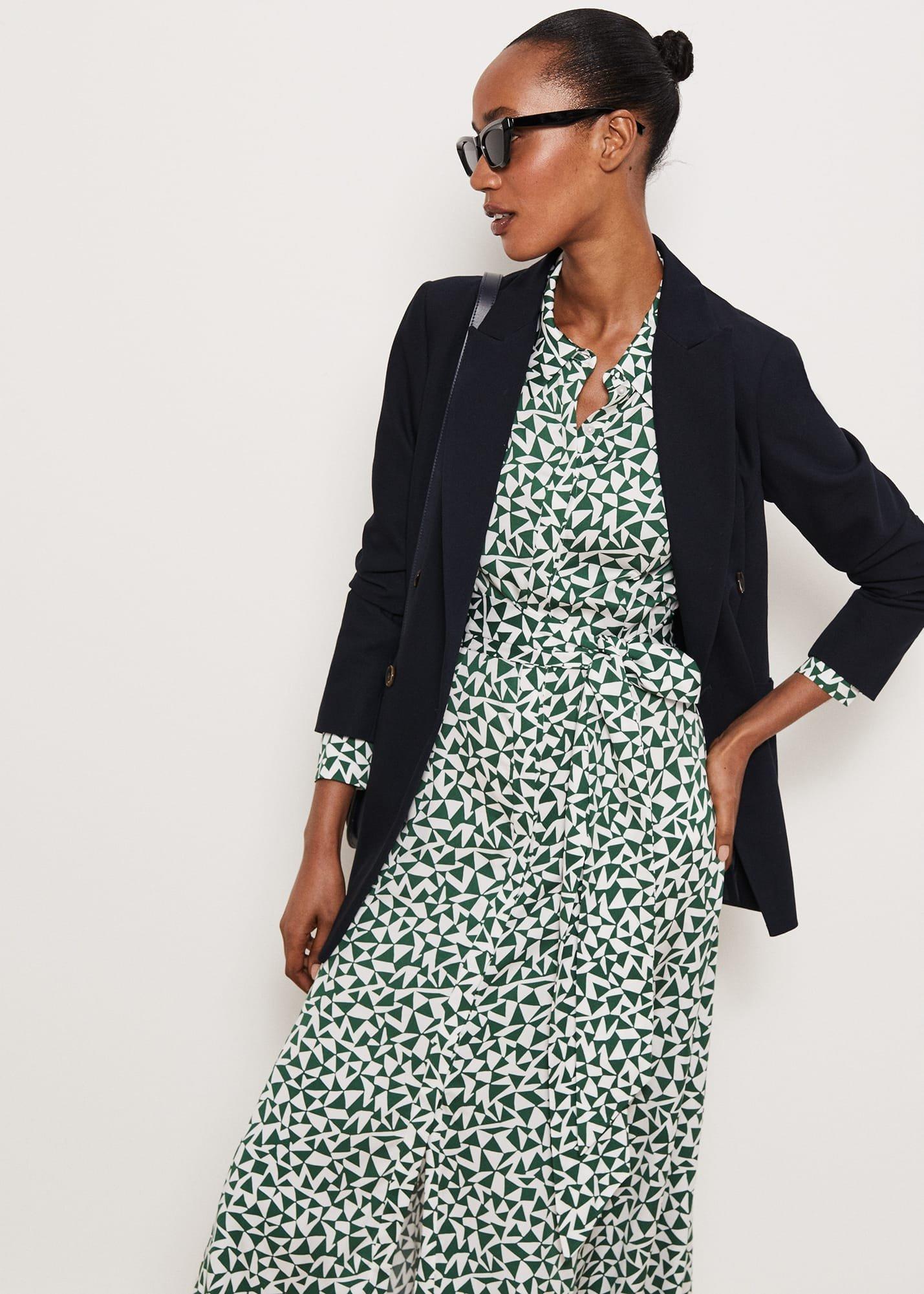 Mitford Shirt Dress, Green Ivory, hi-res