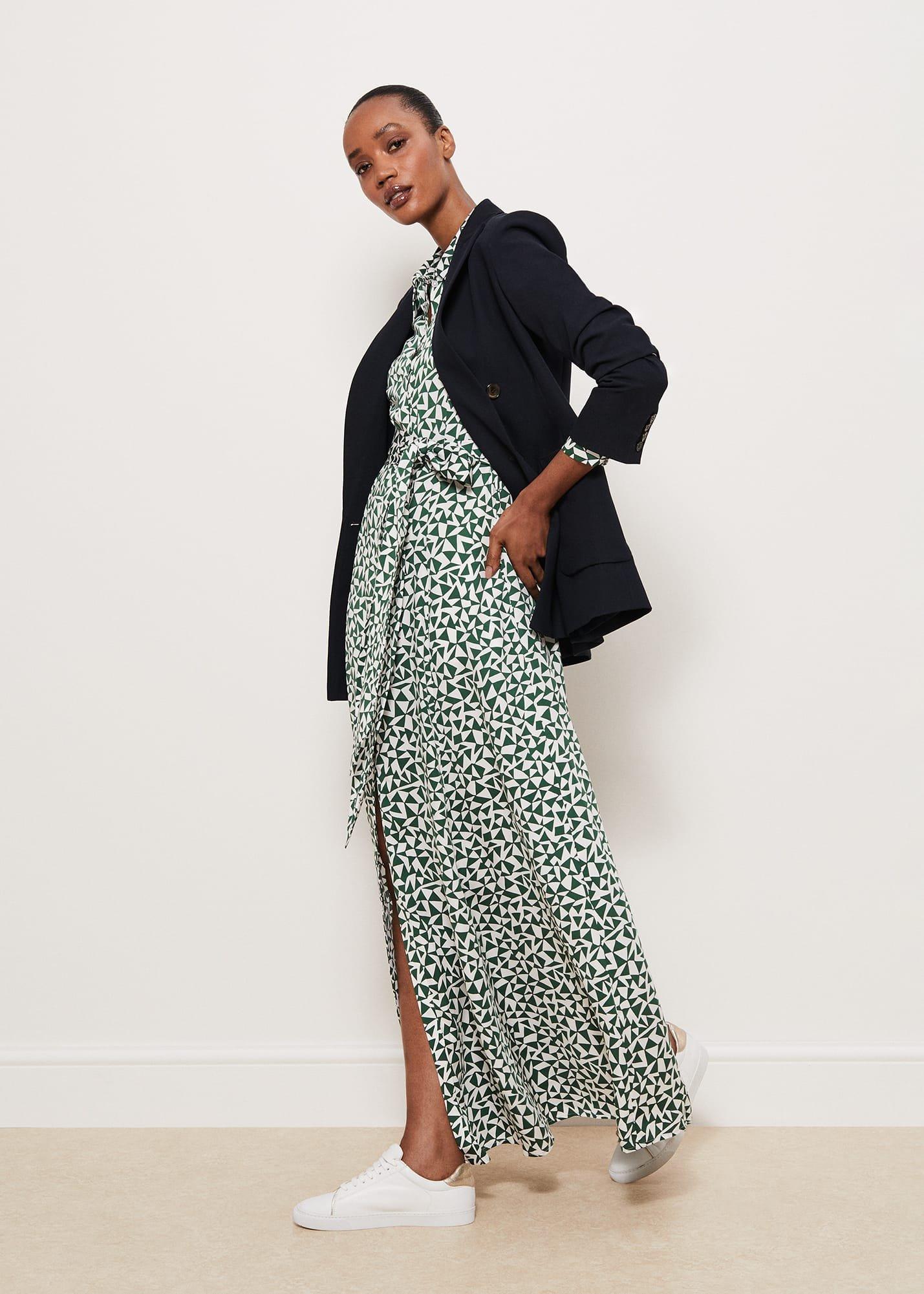 Mitford Shirt Dress, Green Ivory, hi-res