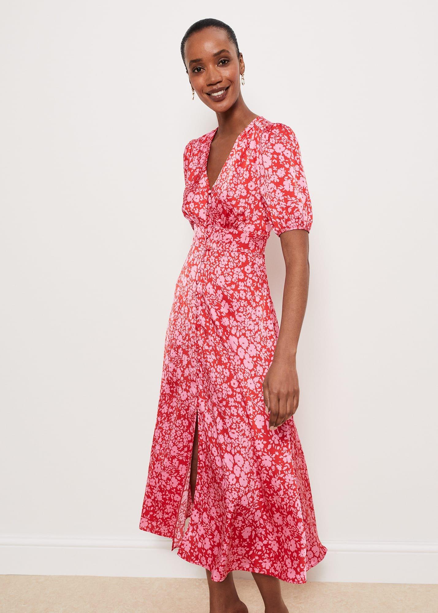 Greywell Dress, Red Rose Pink, hi-res