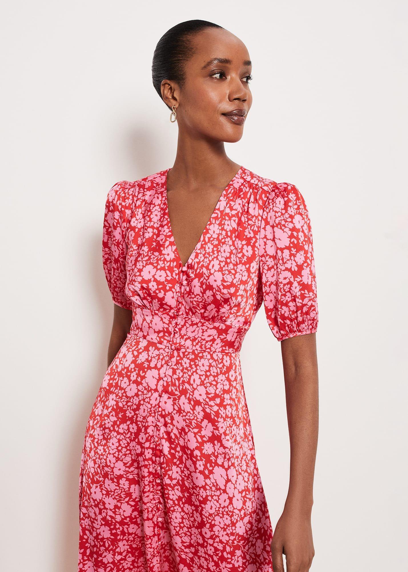 Greywell Dress, Red Rose Pink, hi-res