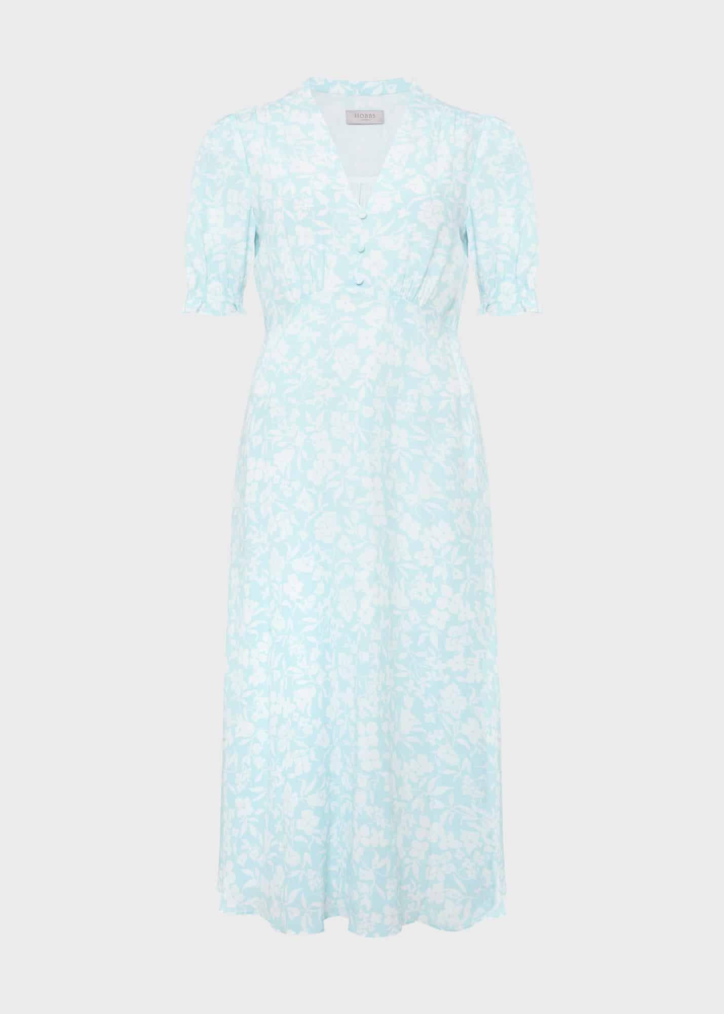 Petite Helen Dress, Blue Ivory, hi-res