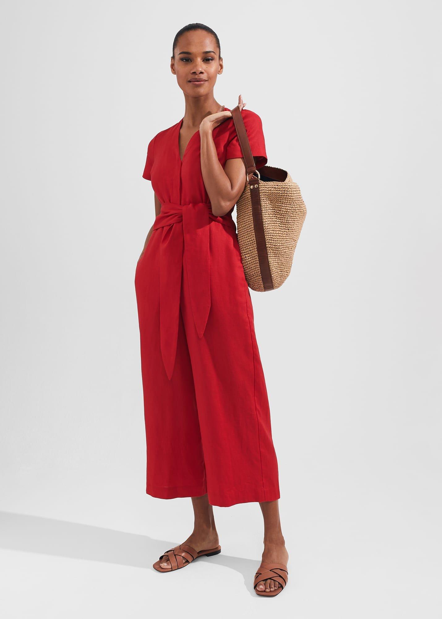 Aliya Jumpsuit, Sangria Red, hi-res