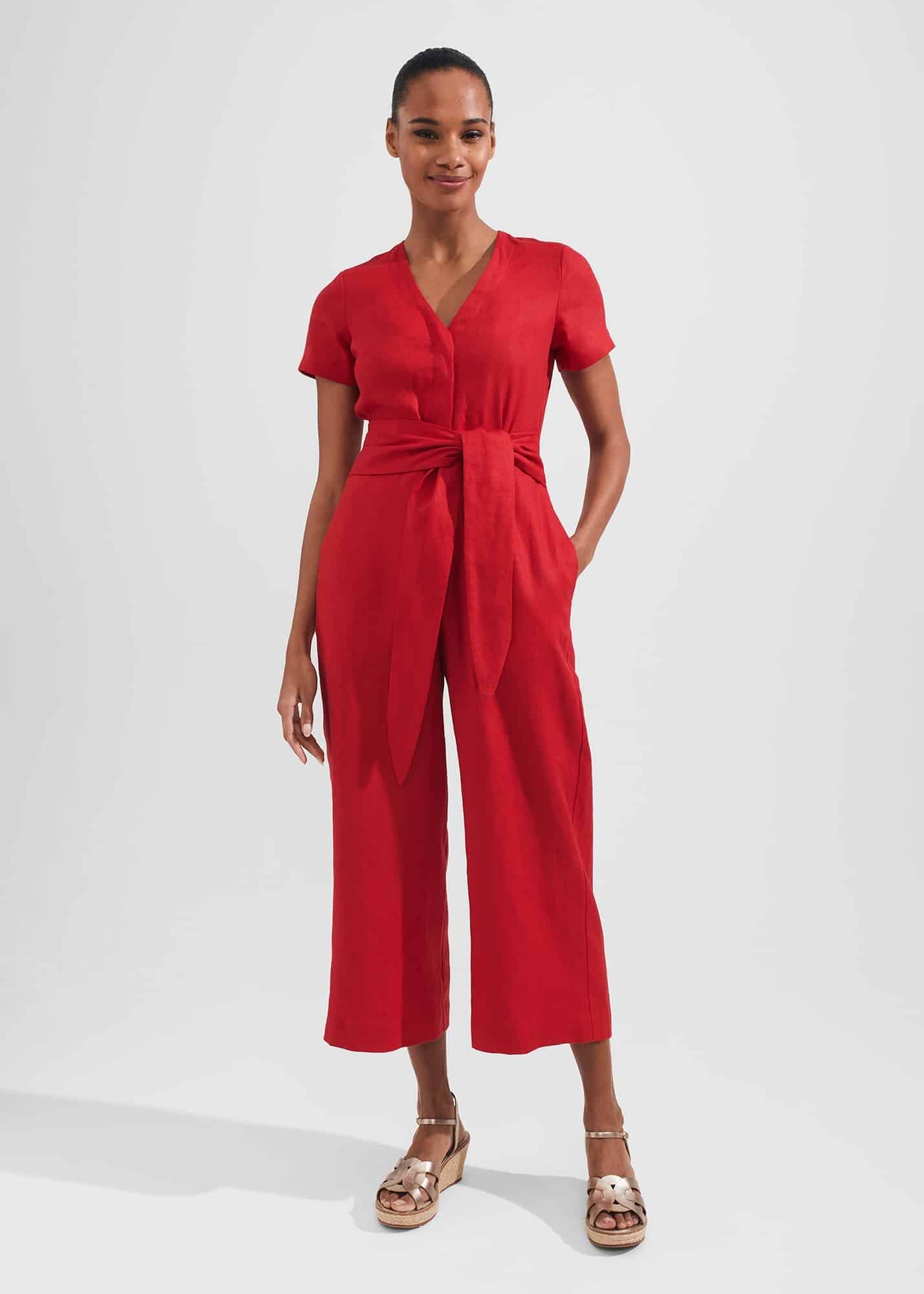 Aliya Jumpsuit, Sangria Red, hi-res