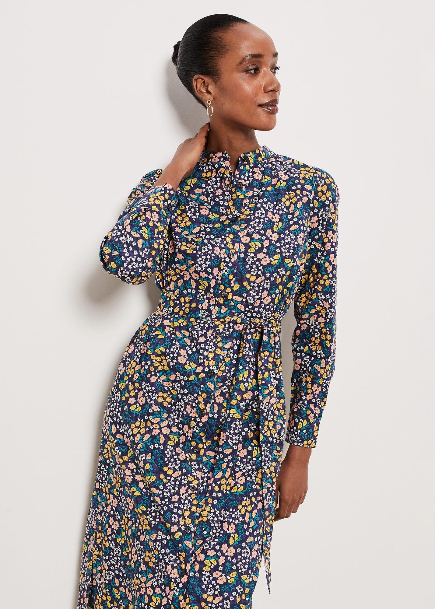 Elmire Dress, Navy Multi, hi-res