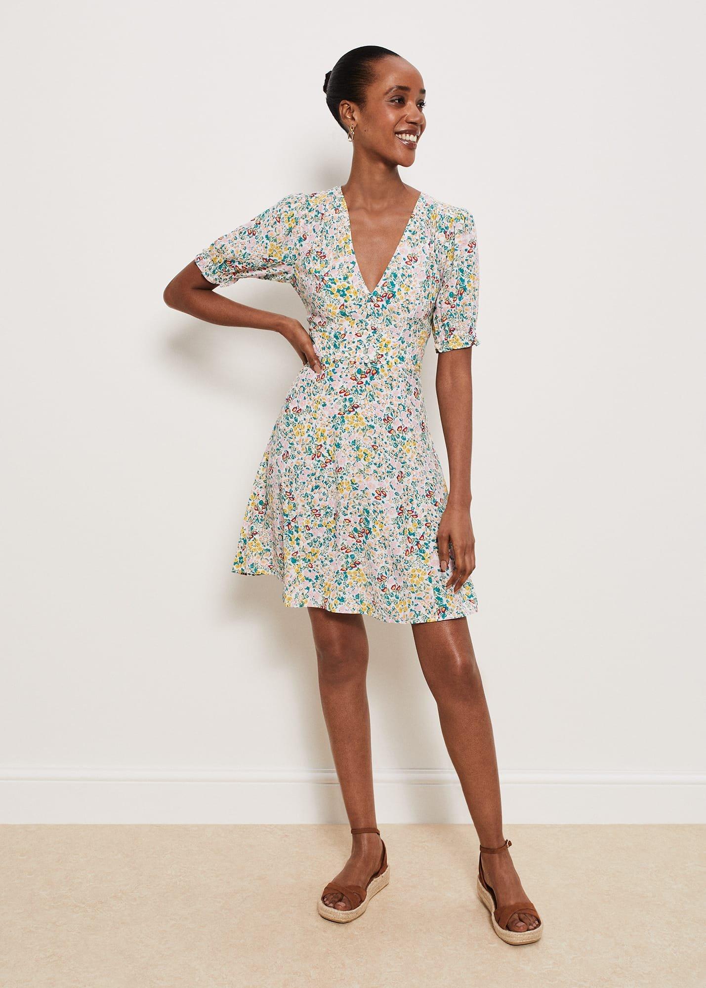 Farley Dress, Ivory Multi, hi-res