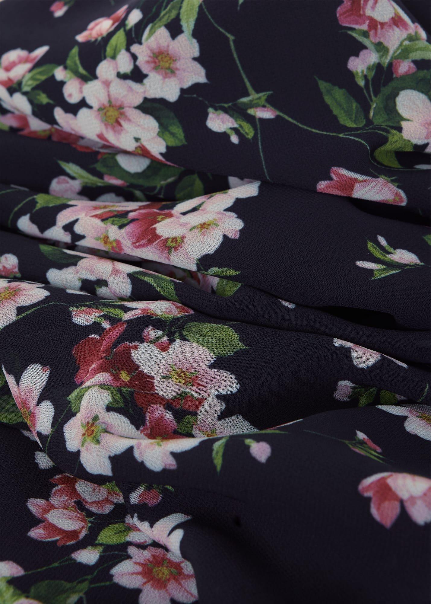 Carly Floral Midi Dress, Navy Pink Multi, hi-res