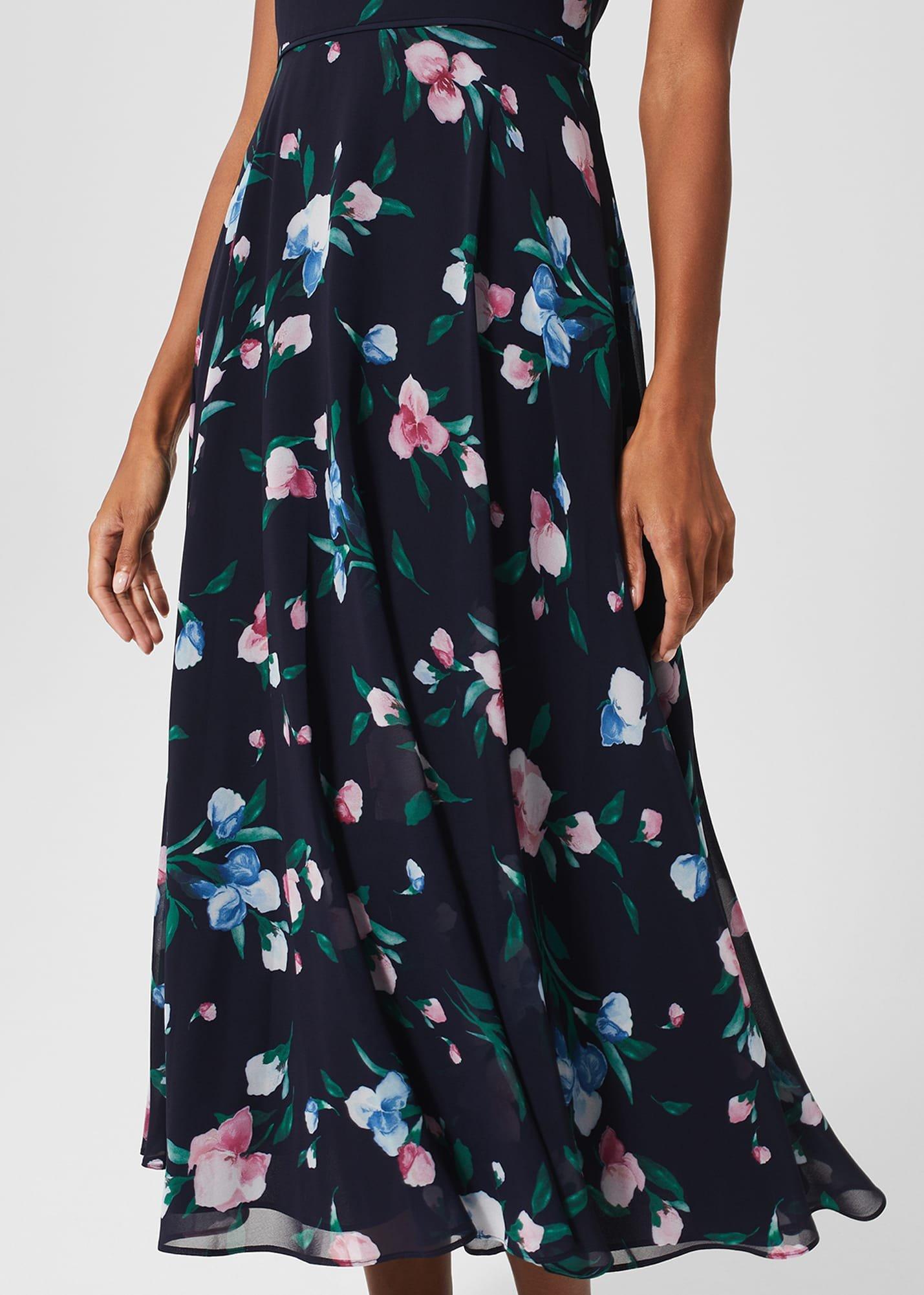 Petite Carly Floral Dress, Navy Multi, hi-res