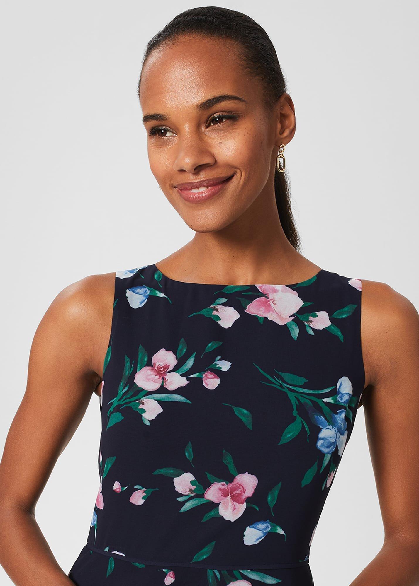 Petite Carly Floral Dress, Navy Multi, hi-res