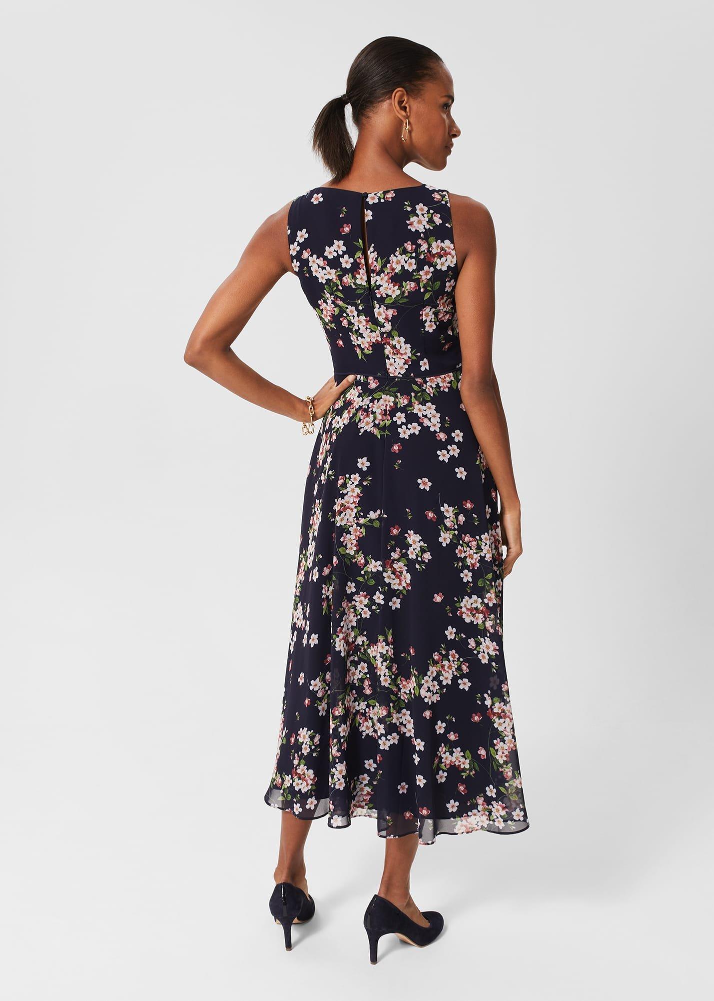 Petite Carly Dress, Navy Pink Multi, hi-res