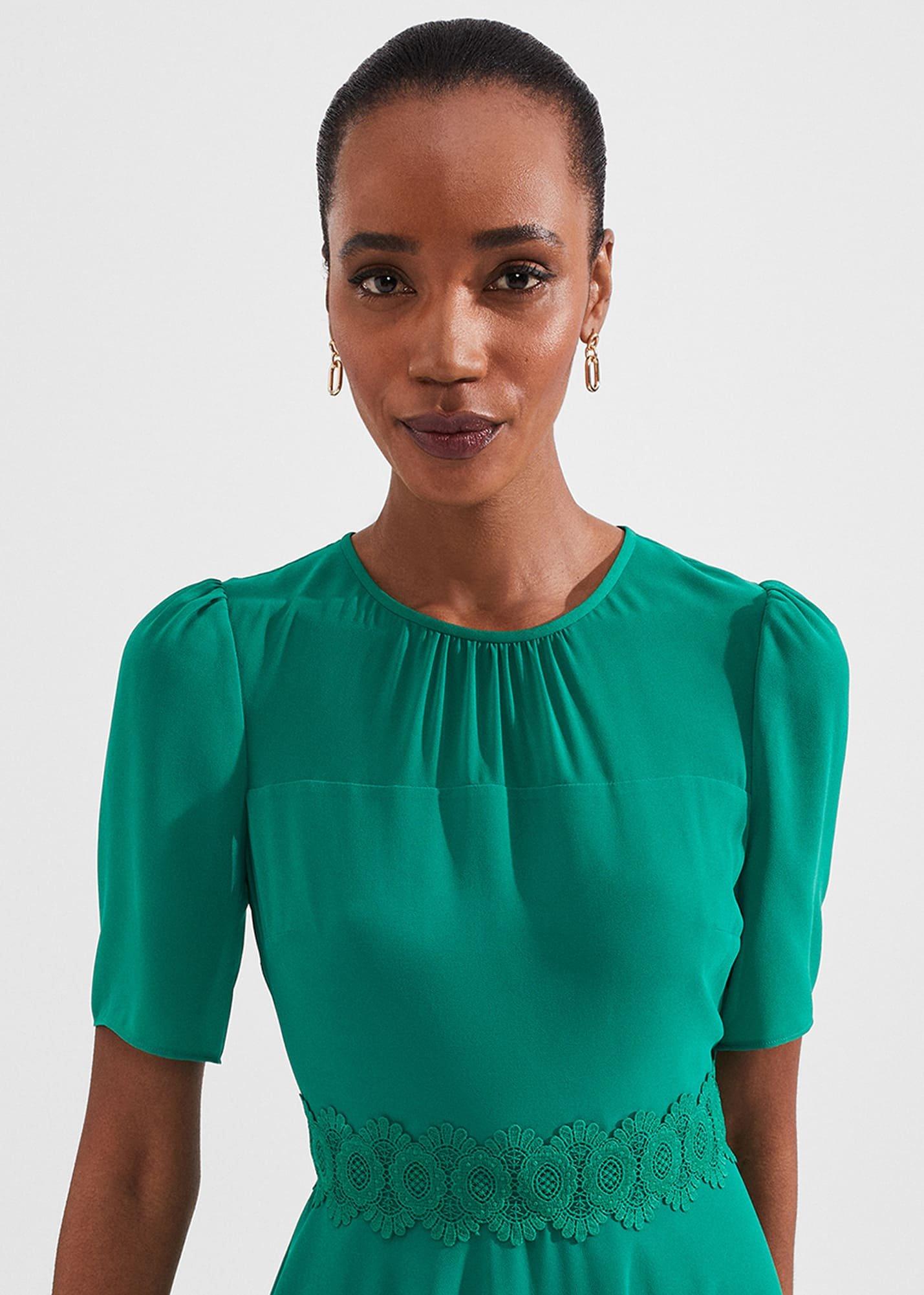 Cressida Fit And Flare Dress, Meadow Green, hi-res