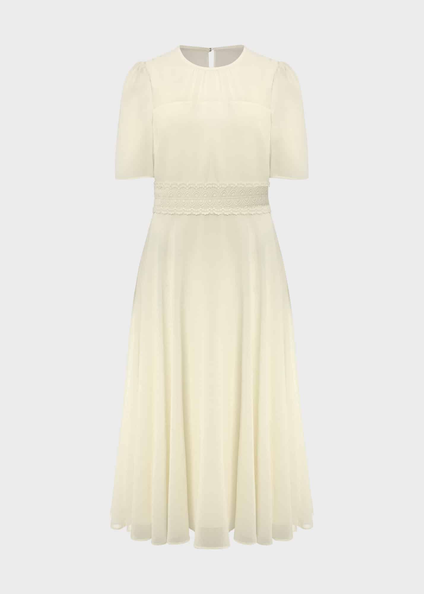 Cressida Fit And Flare Dress, Pale Yellow, hi-res