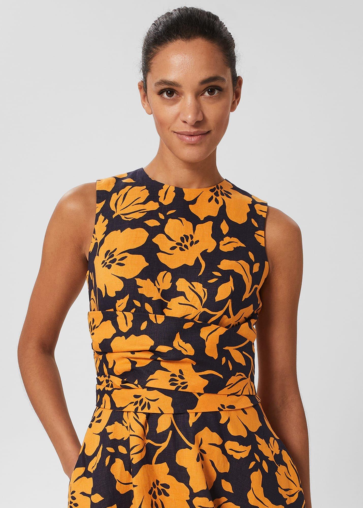 Twitchill Dress, Navy Orange, hi-res