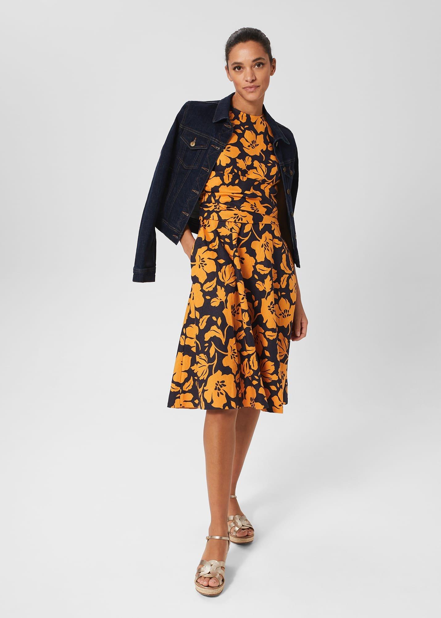 Twitchill Dress, Navy Orange, hi-res