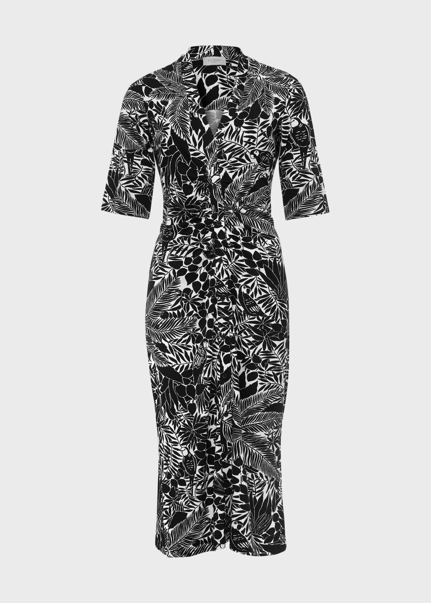 Hatty Jersey Dress, Navy Ivory, hi-res