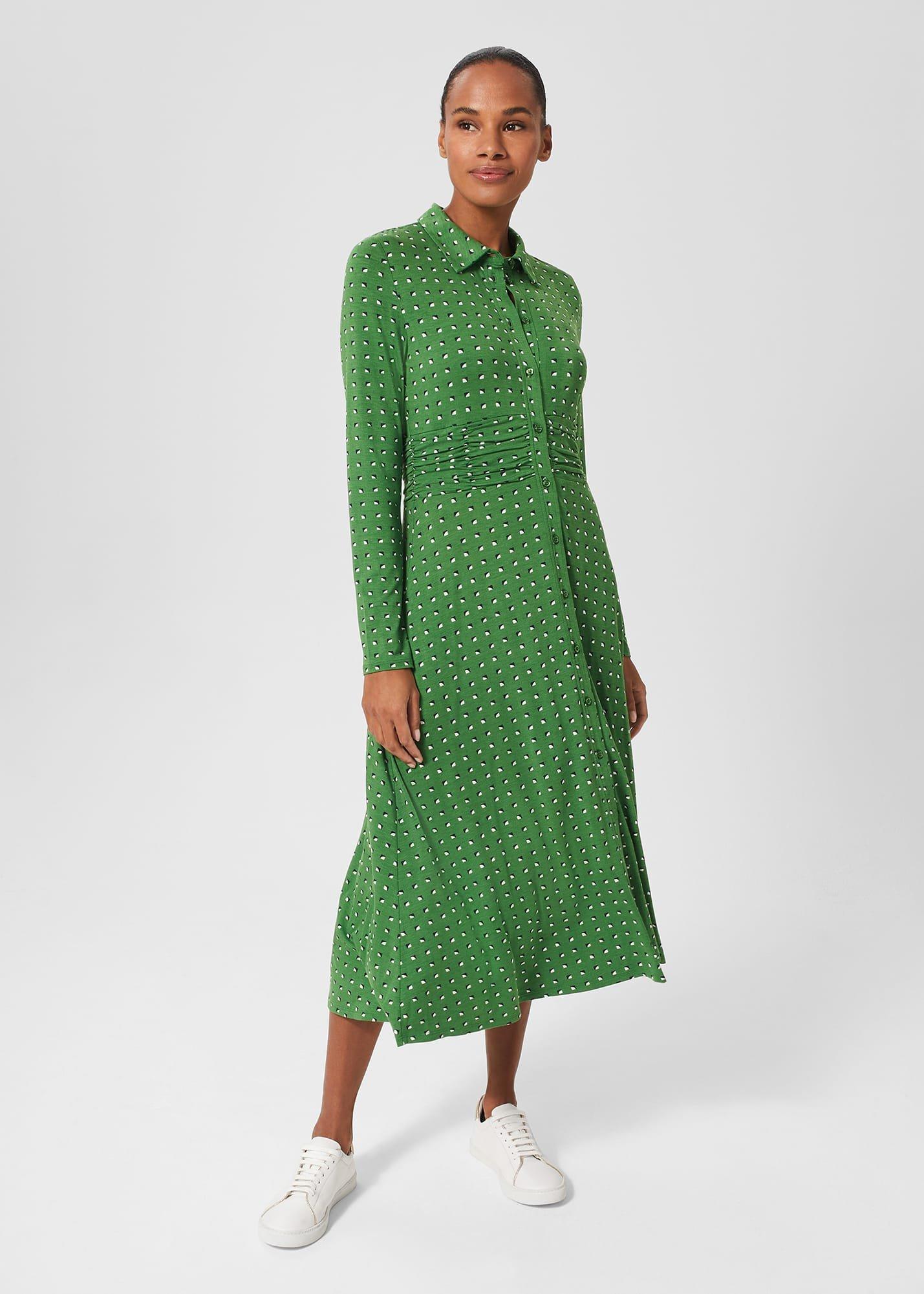 Nadina Jersey Dress, Pea Green, hi-res