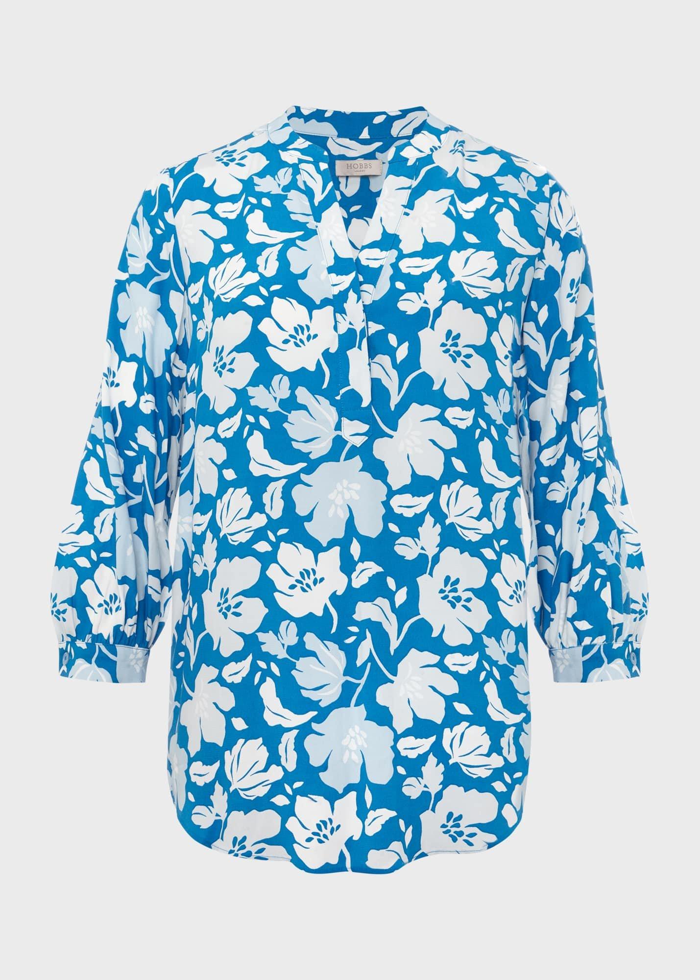 Petite Essie Blouse, Imperial Blue, hi-res