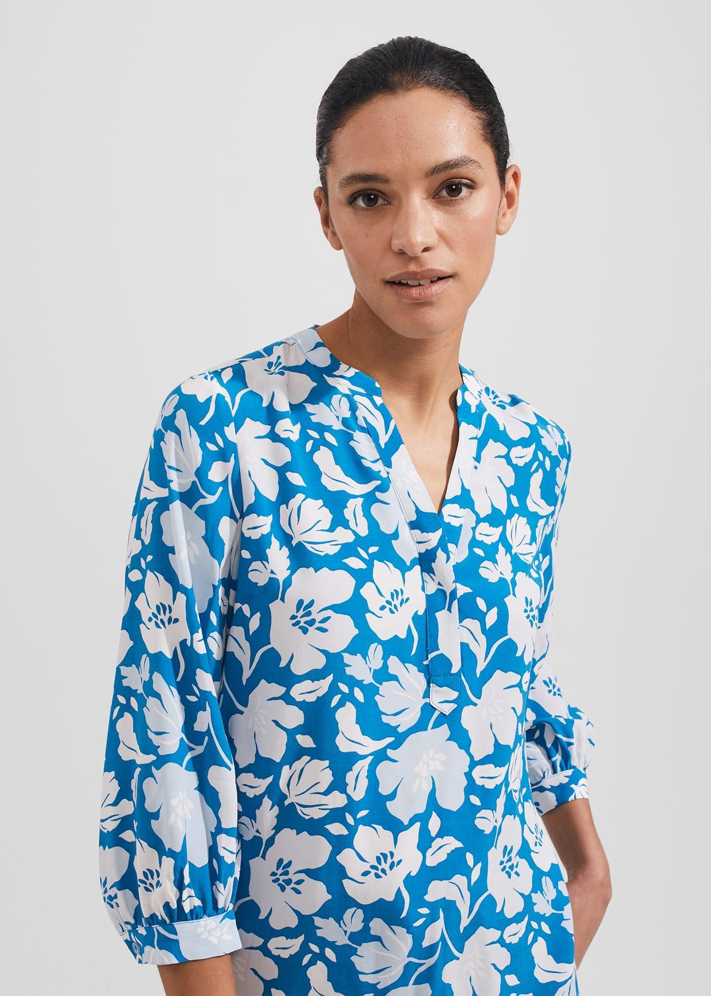 Petite Essie Blouse, Imperial Blue, hi-res
