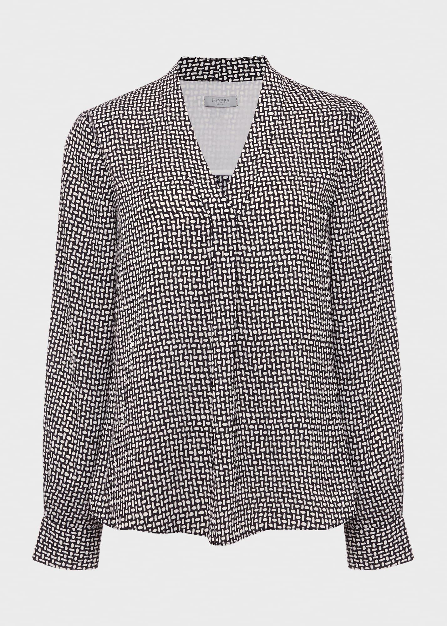 Emery Blouse, Navy Ivory, hi-res