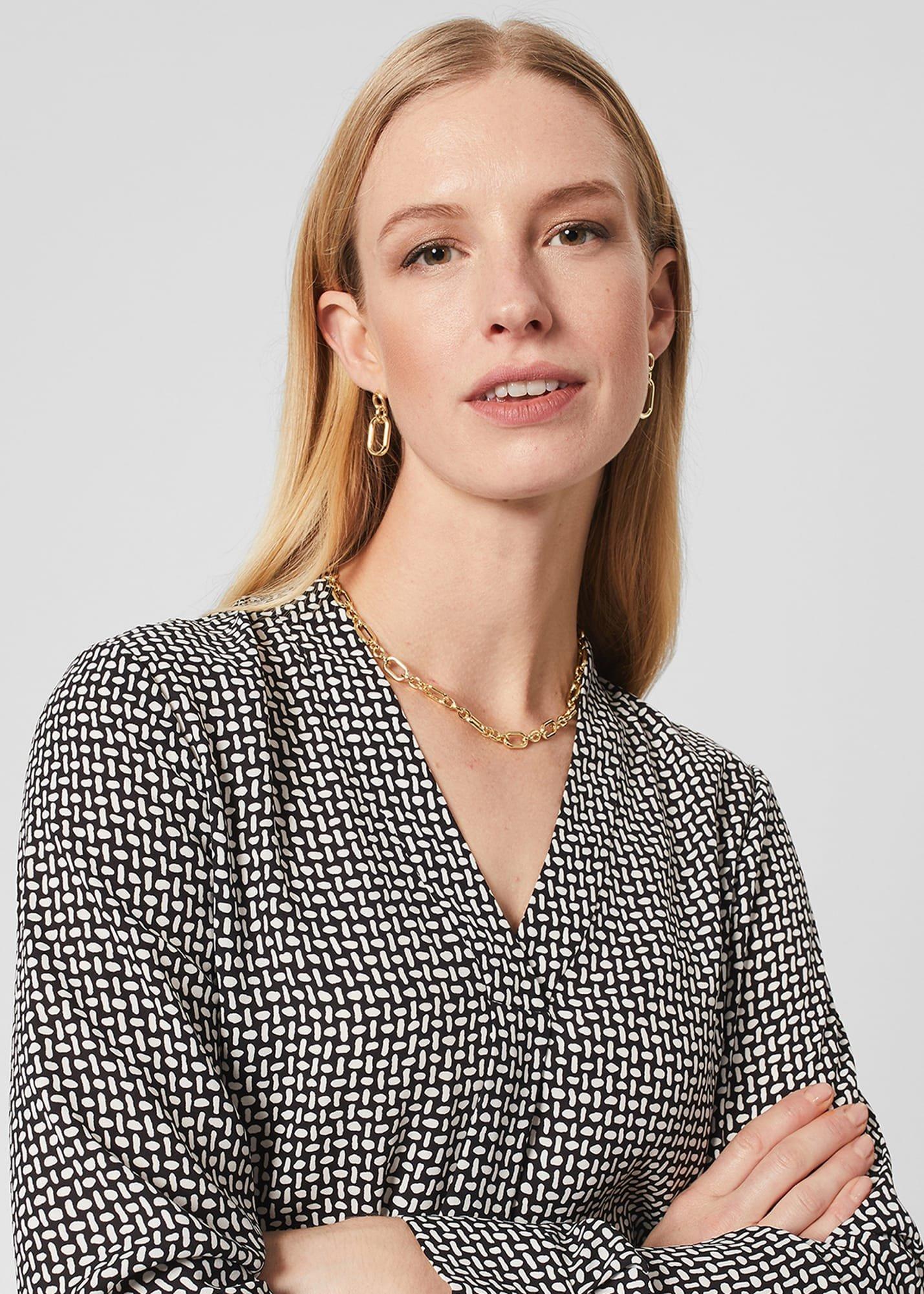 Emery Blouse, Navy Ivory, hi-res