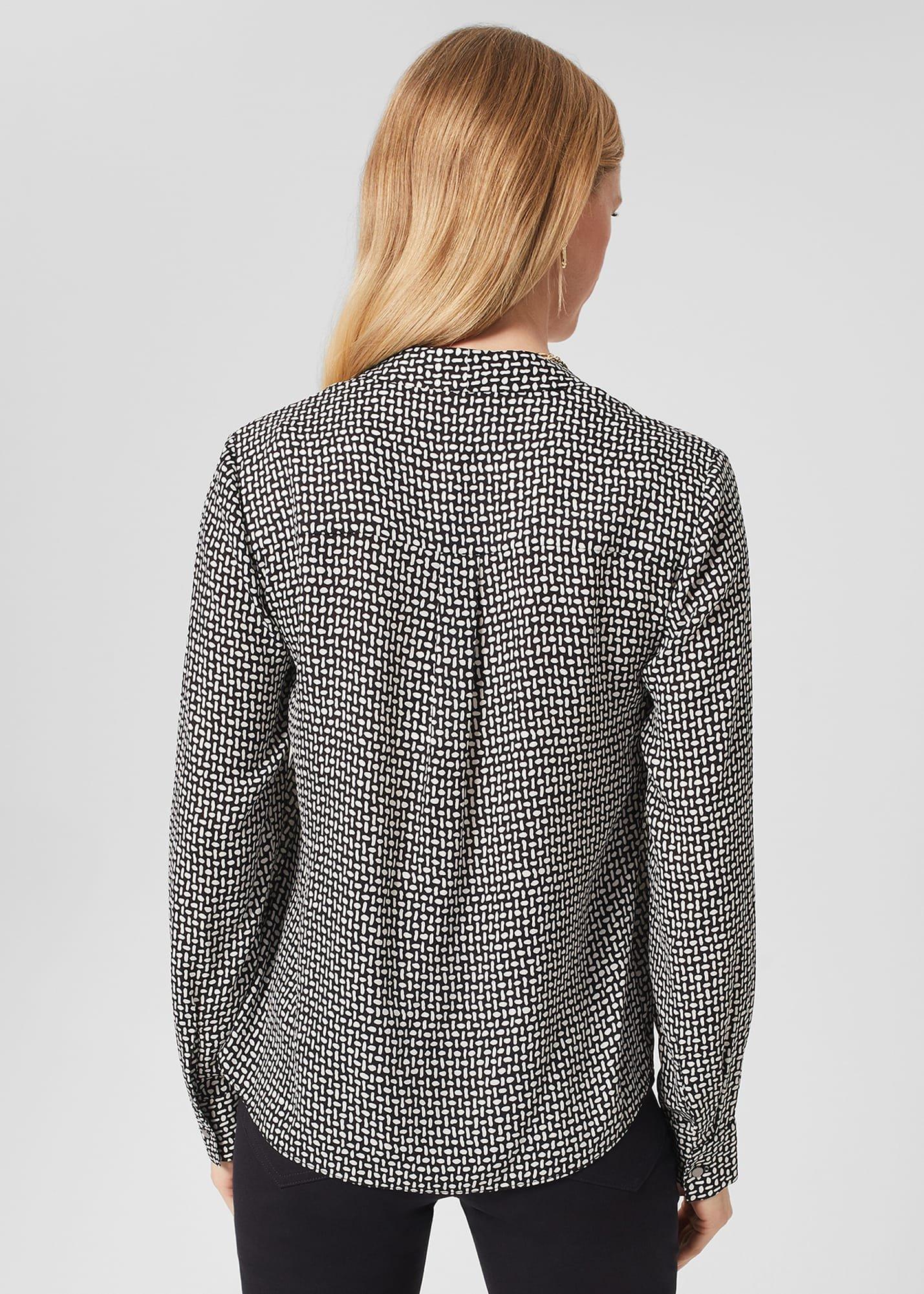 Emery Blouse, Navy Ivory, hi-res