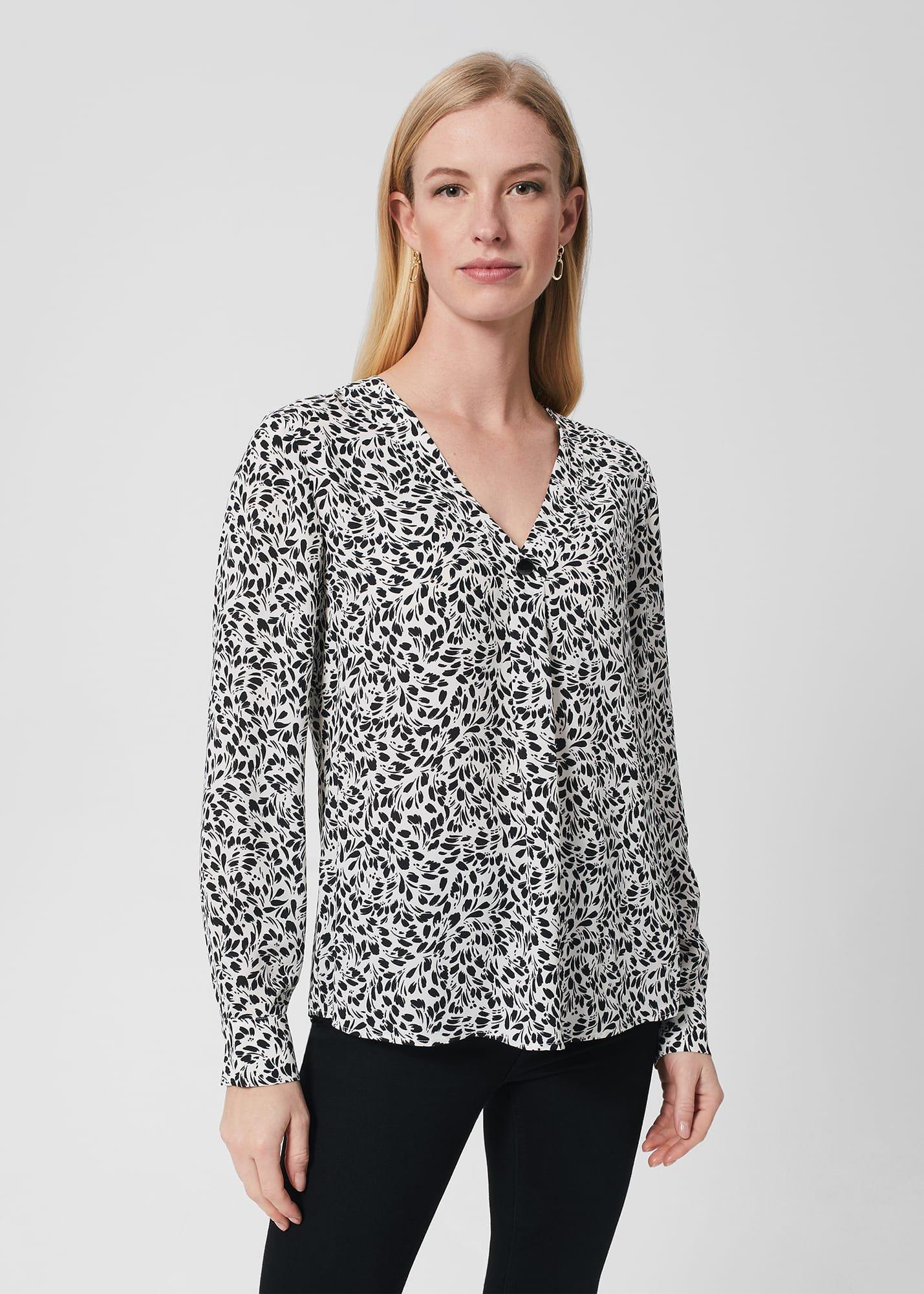 Nelle Blouse, Ivory Black, hi-res