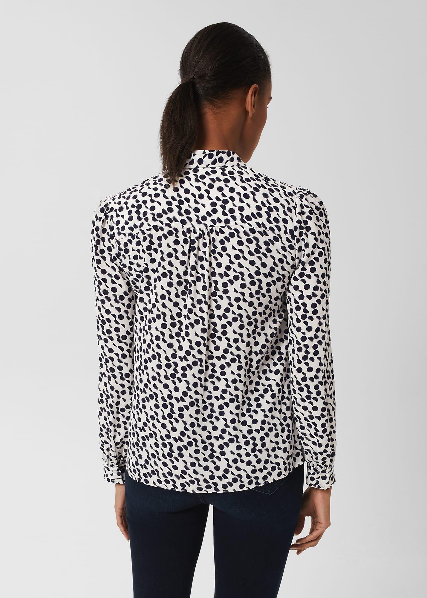 Dolly Blouse, Ivory Navy, hi-res