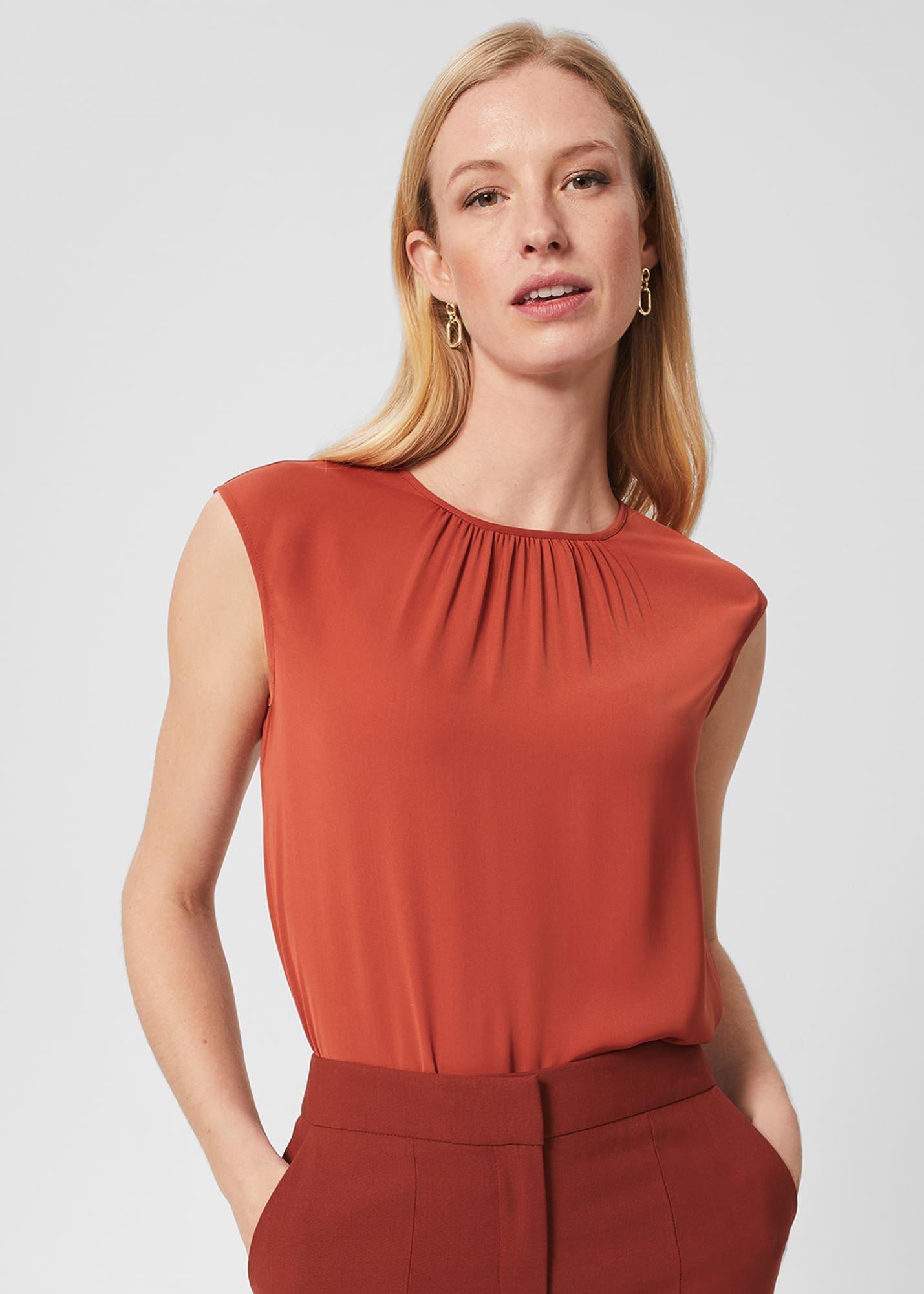 Violetta Blouse, Pecan, hi-res