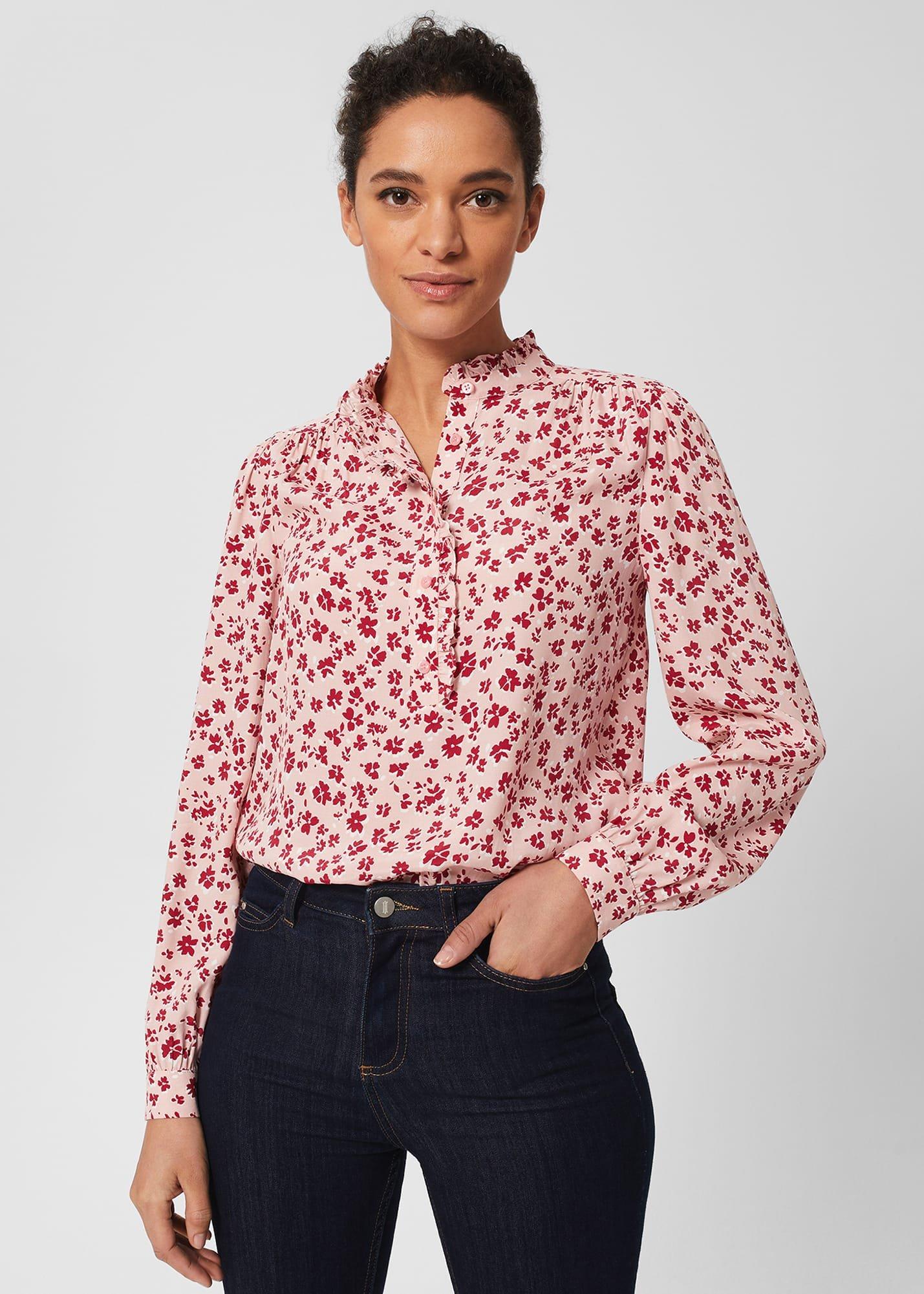 Lillian Blouse, Pink Multi, hi-res