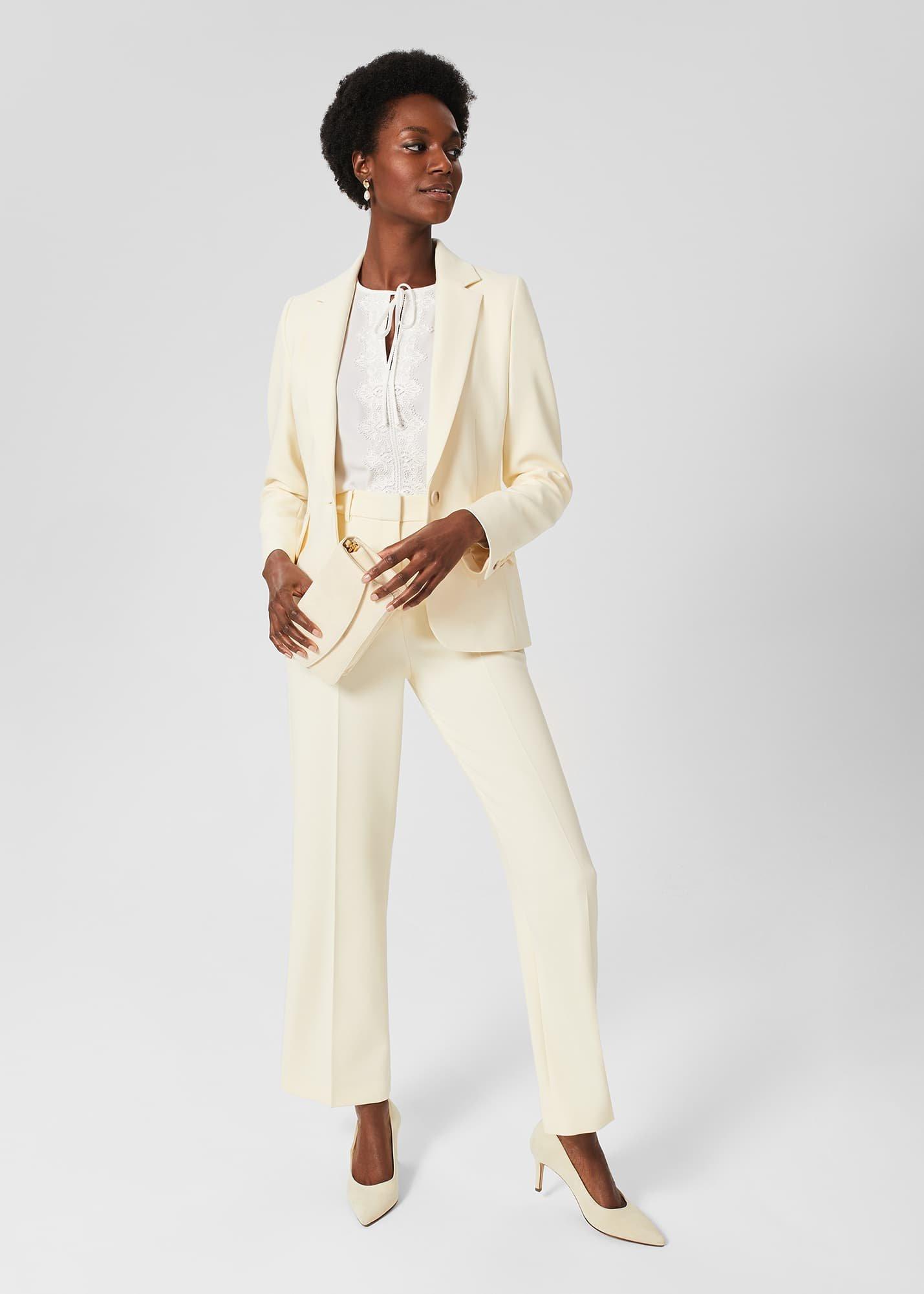 Leena Lace Trim Blouse, Ivory, hi-res