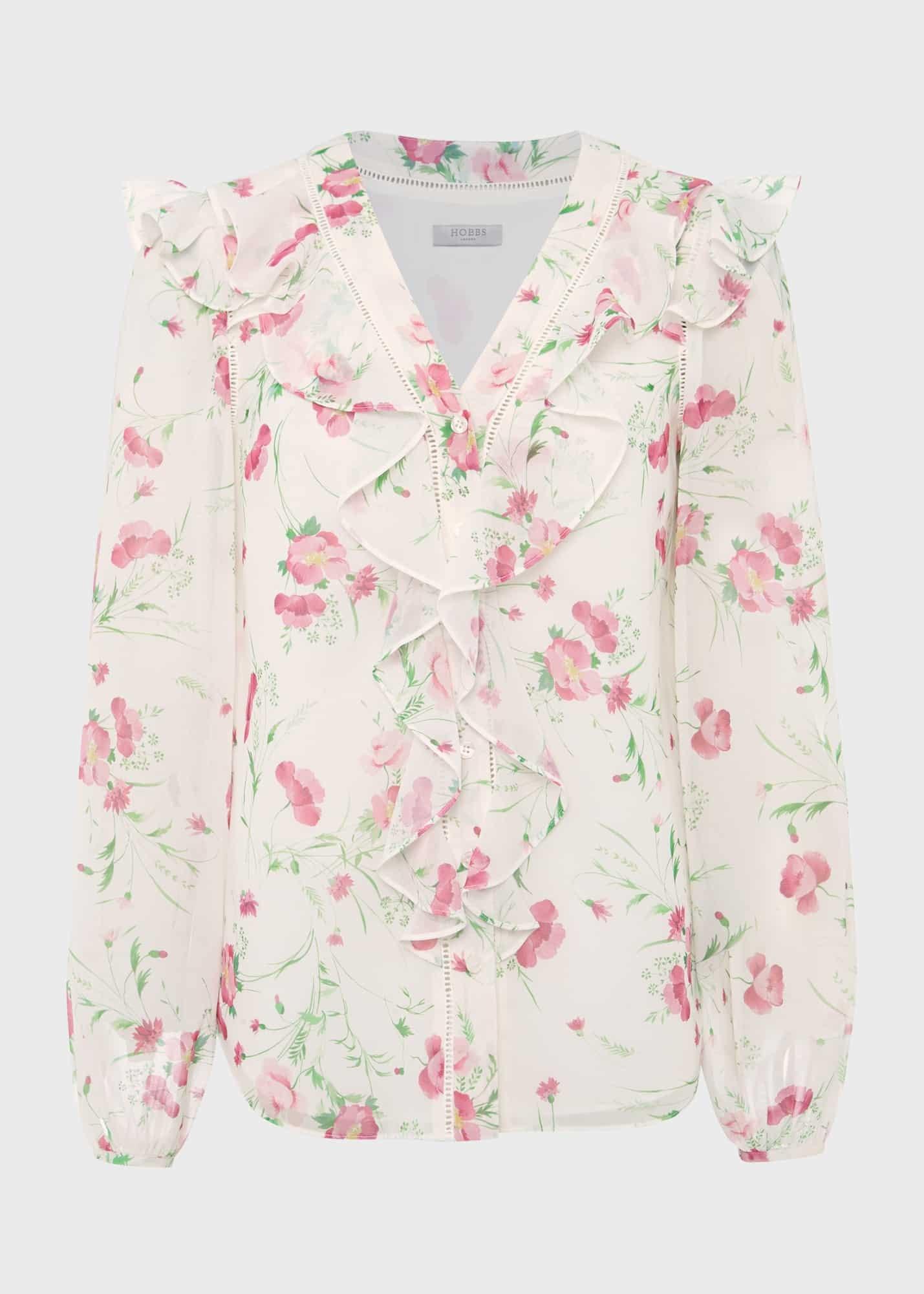 Rosana Floral Top, Ivory Multi, hi-res