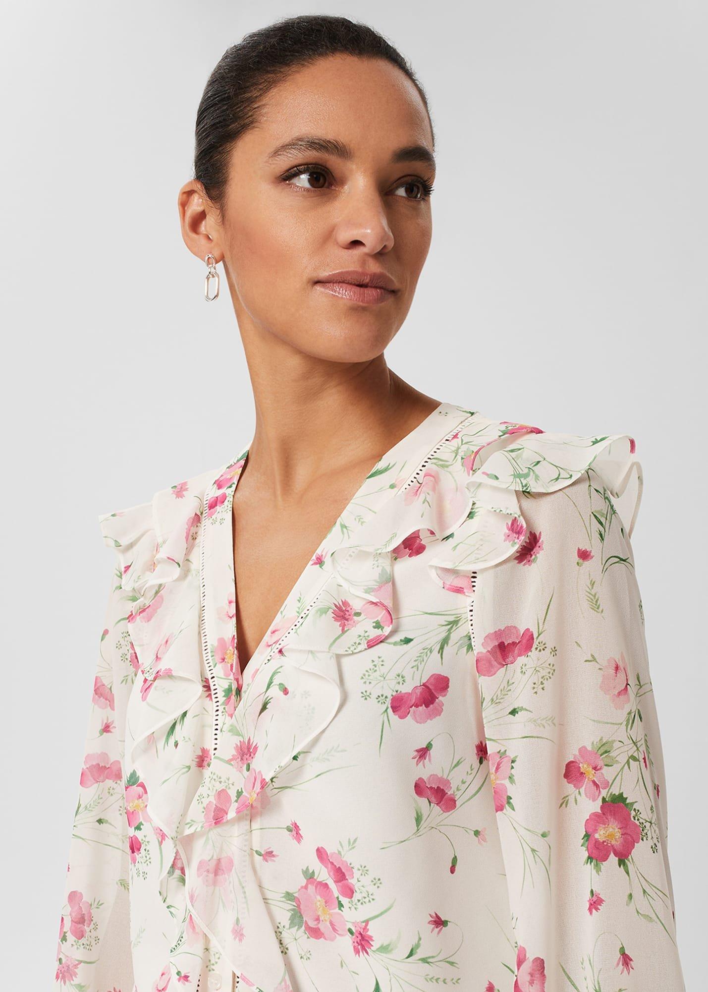 Rosana Floral Top, Ivory Multi, hi-res