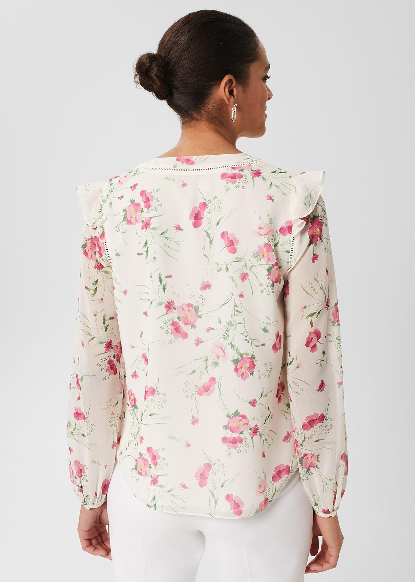 Rosana Floral Top, Ivory Multi, hi-res