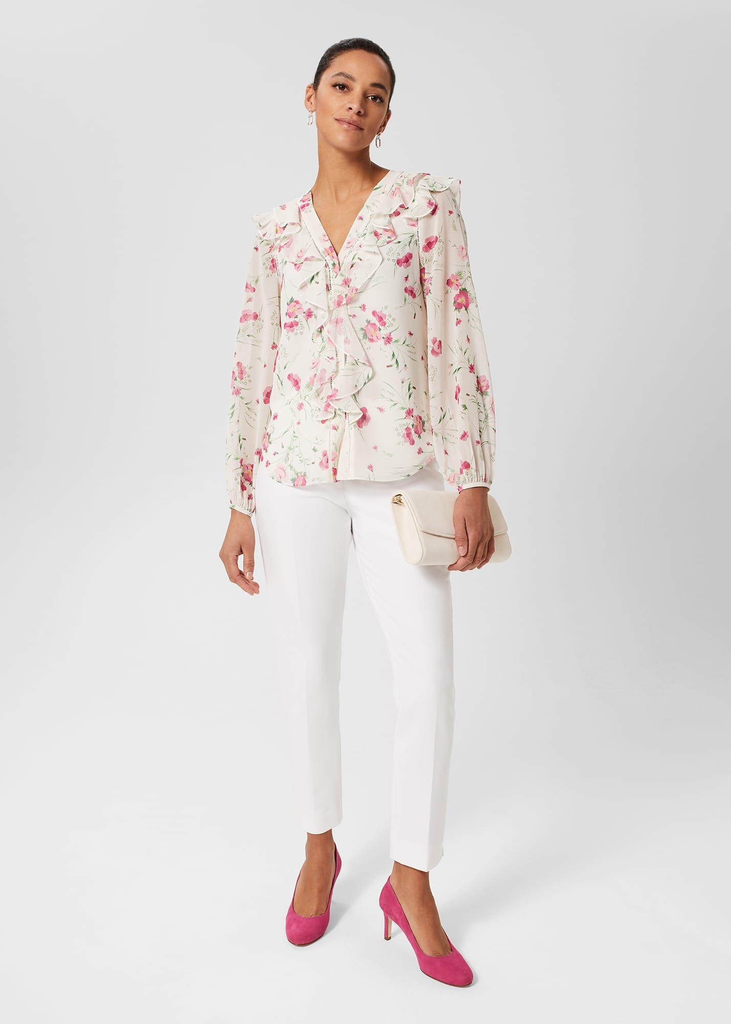 Rosana Floral Top, Ivory Multi, hi-res