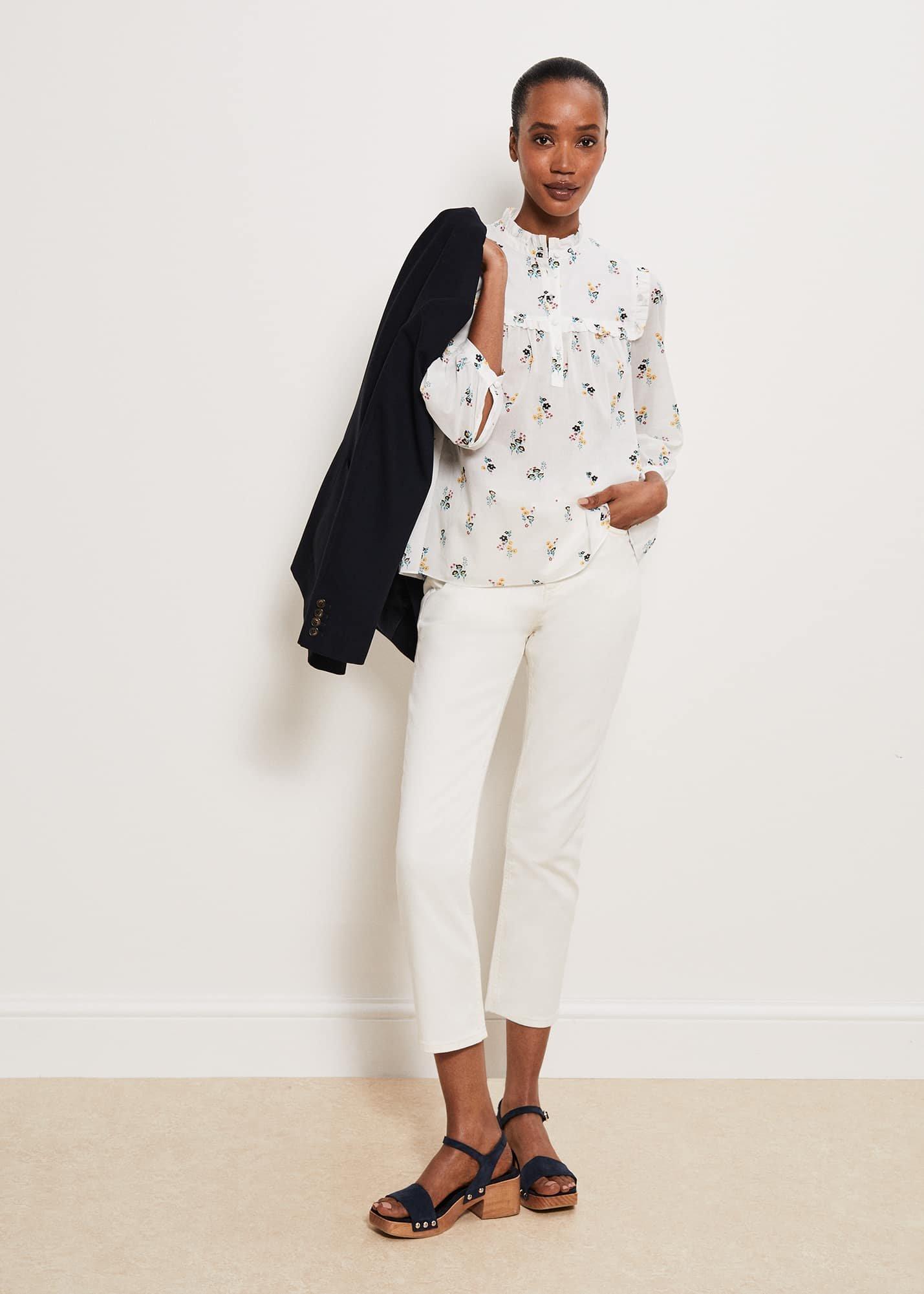 York Blouse, Ivory Multi, hi-res