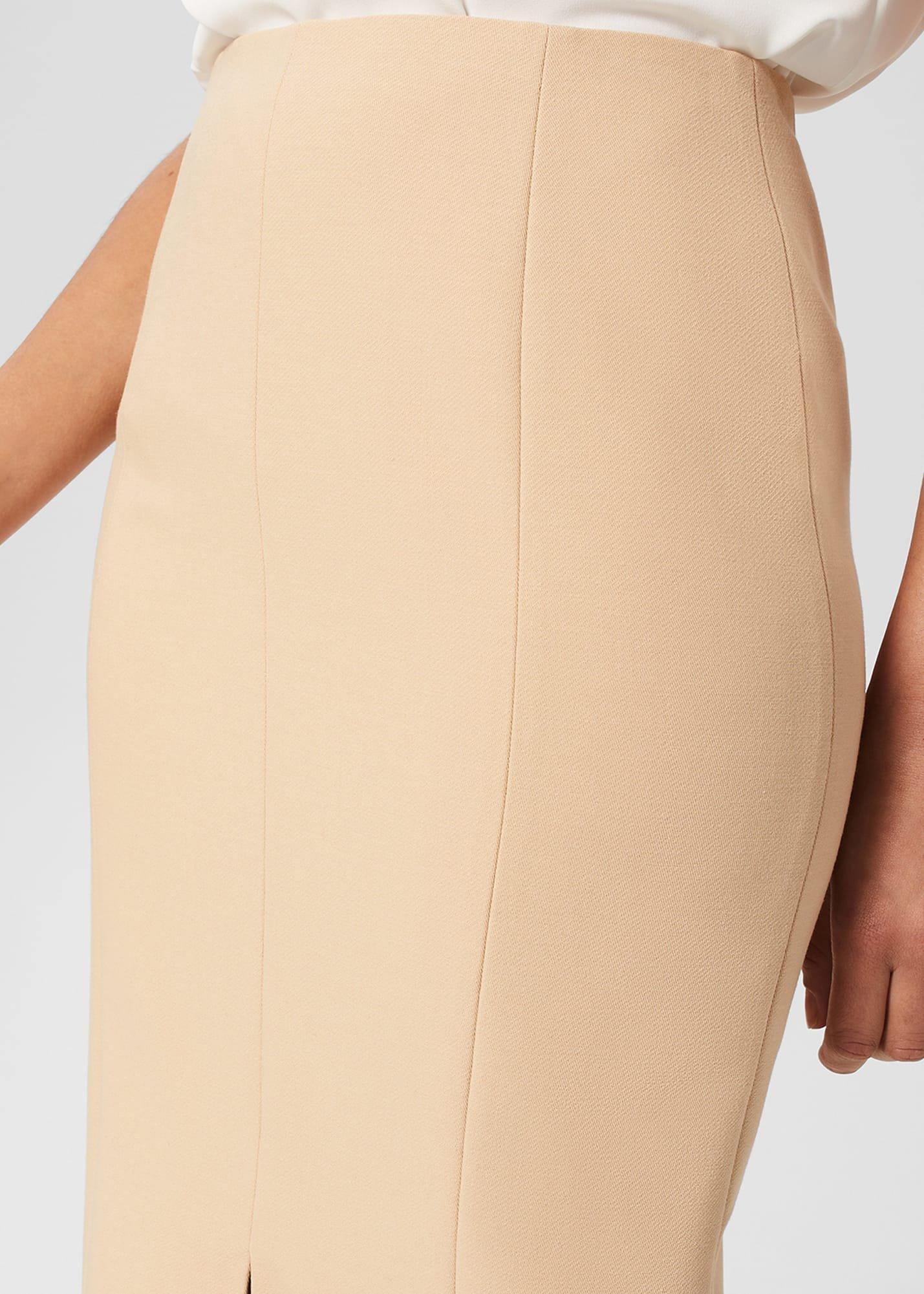 Beatrice Skirt, Beige Suede, hi-res