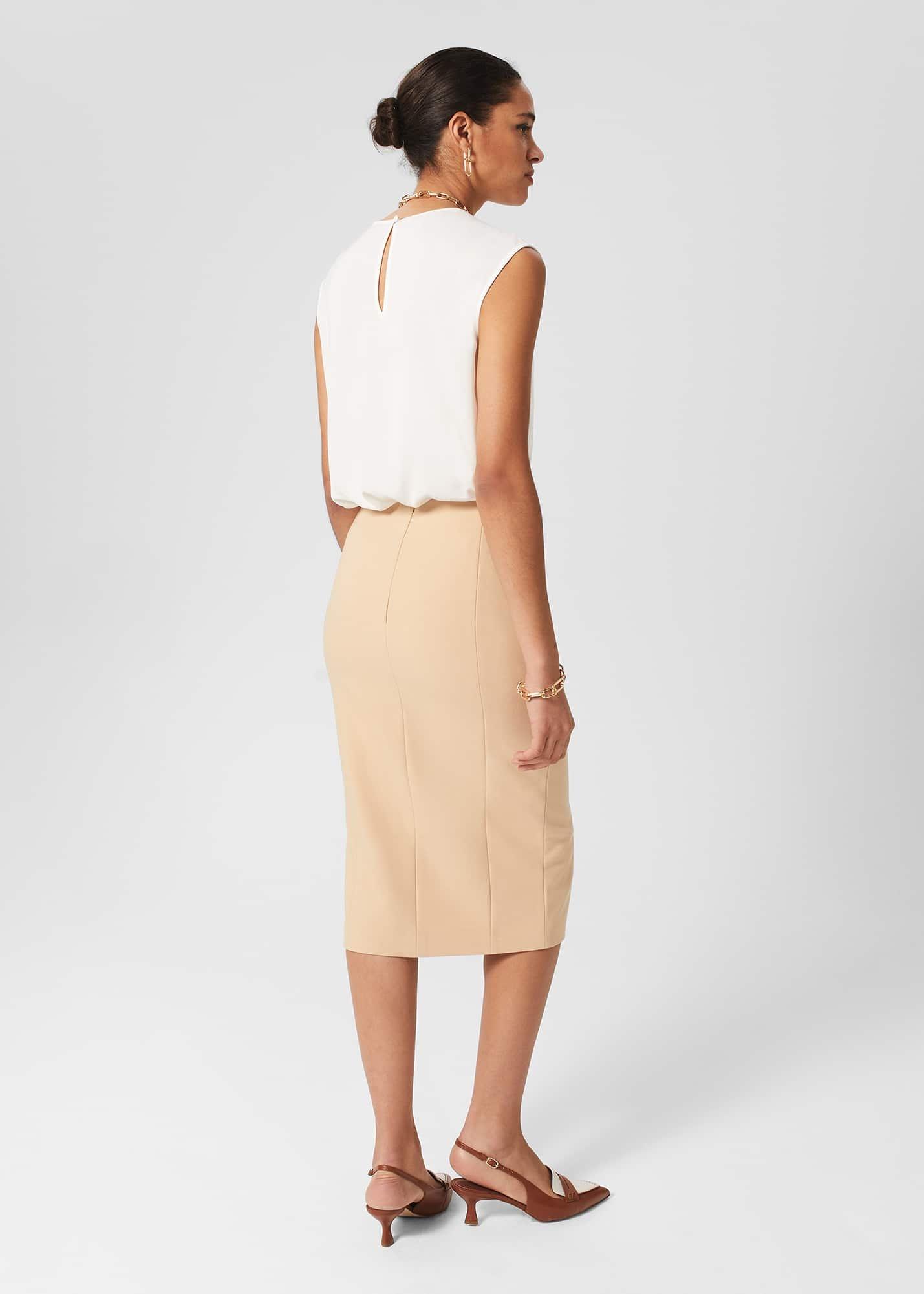 Beatrice Skirt, Beige Suede, hi-res
