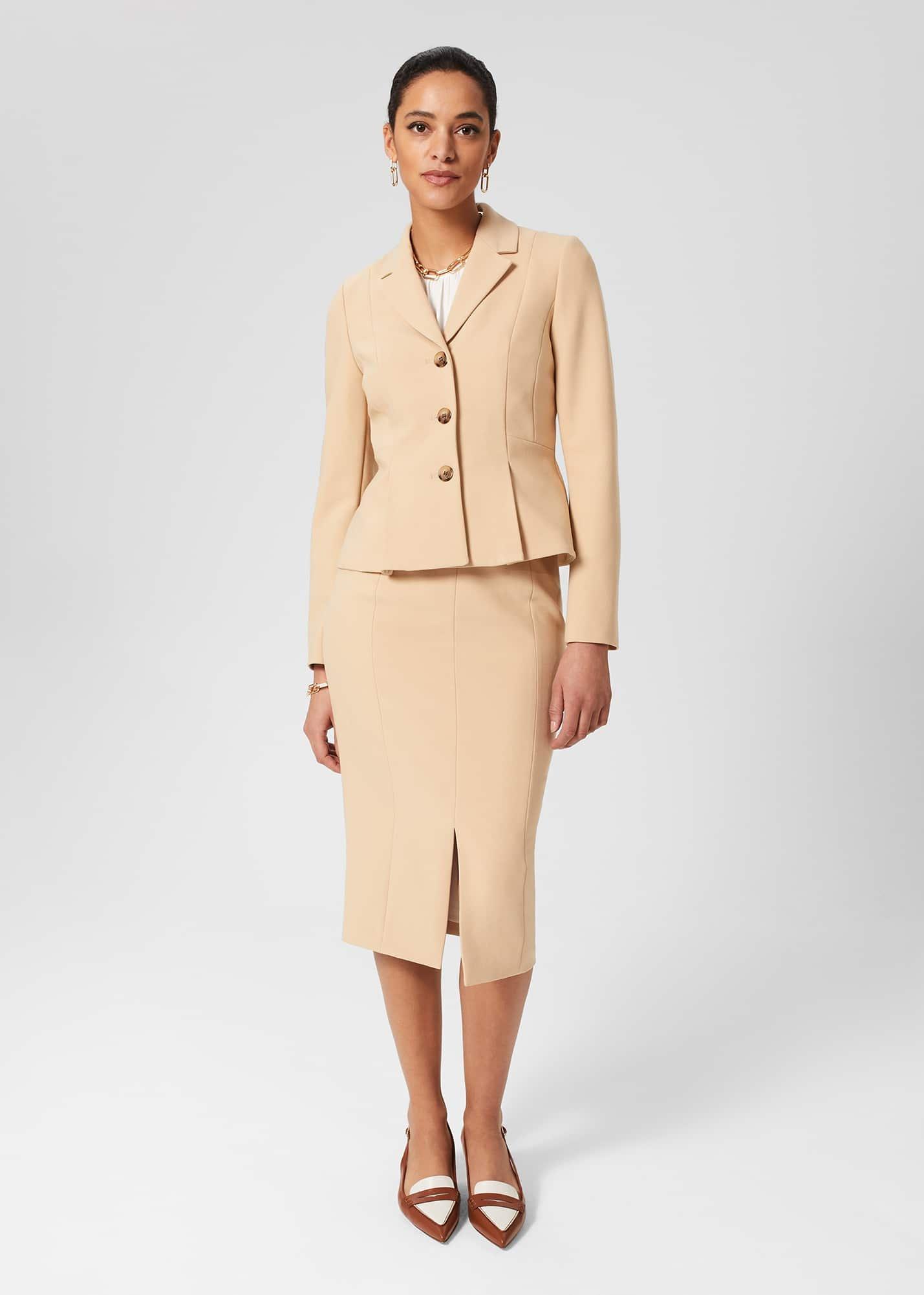 Beatrice Skirt, Beige Suede, hi-res