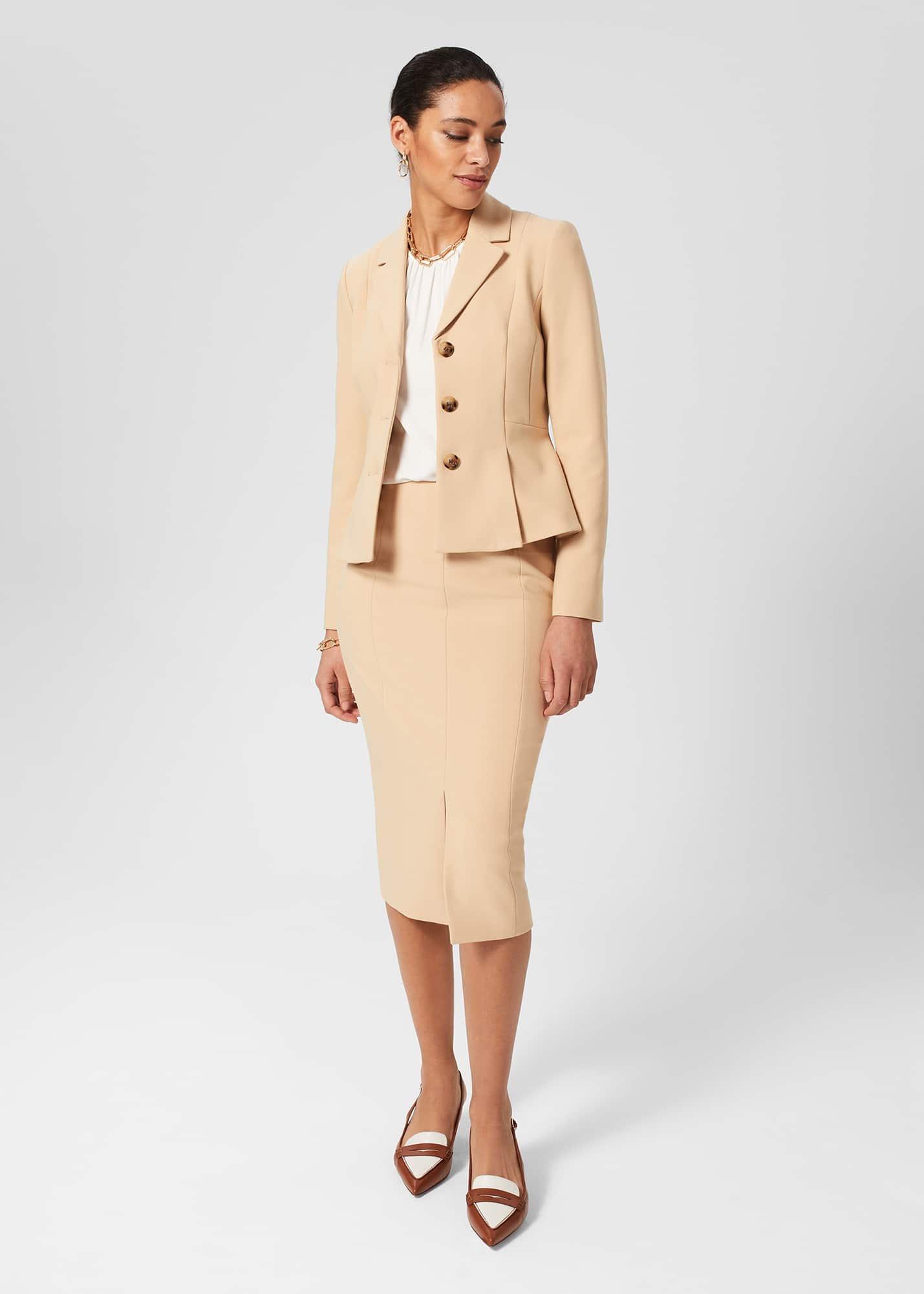 Beatrice Skirt, Beige Suede, hi-res