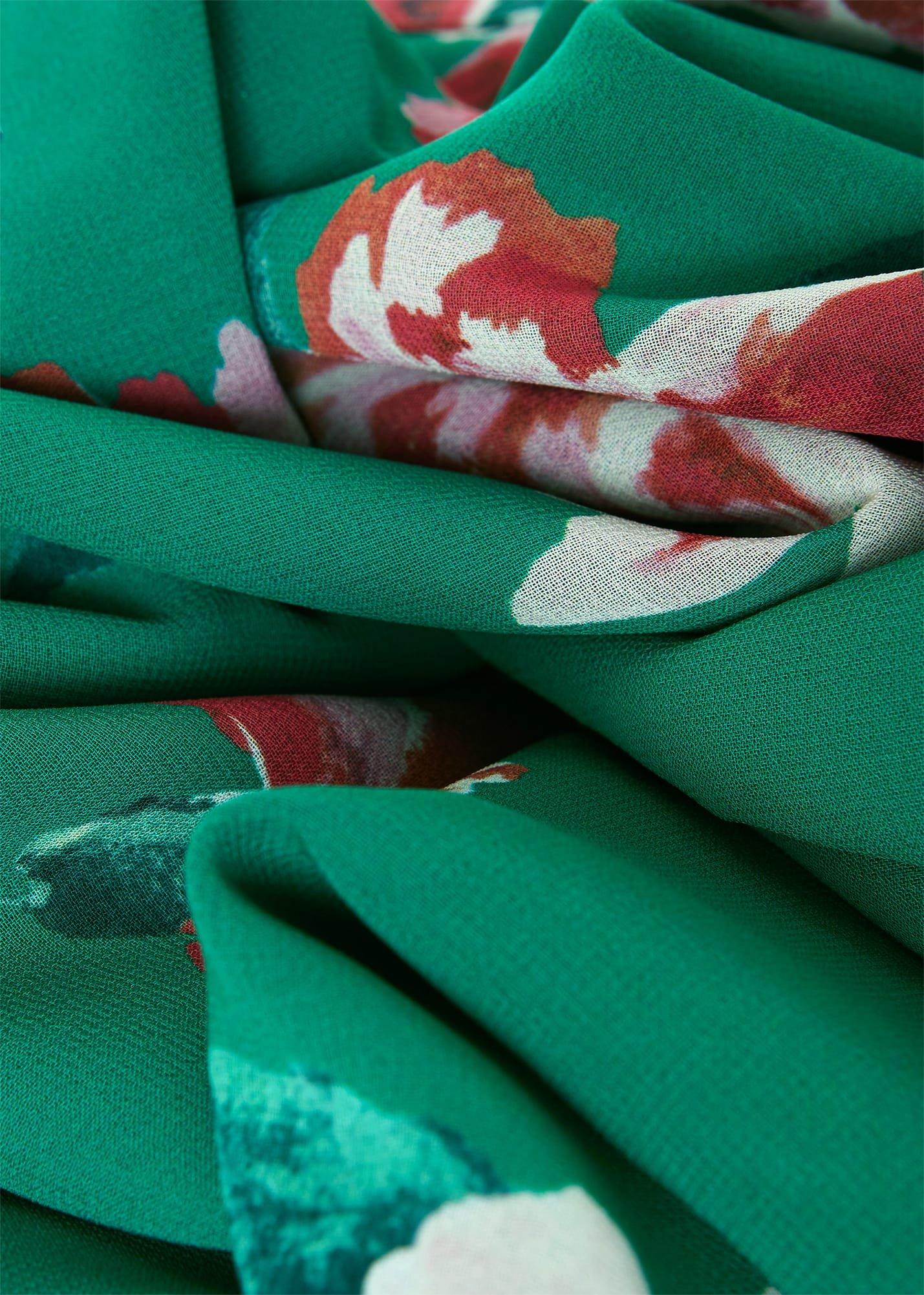 Carly Floral A Line Skirt, Green Multi, hi-res