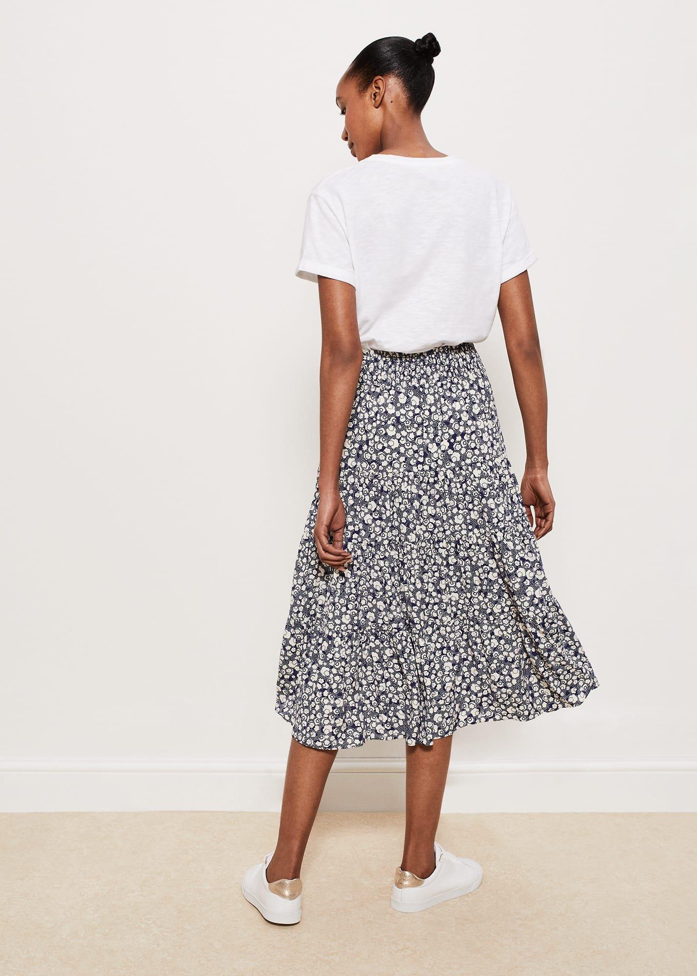 Cavendish Skirt, Navy Buttrcream, hi-res