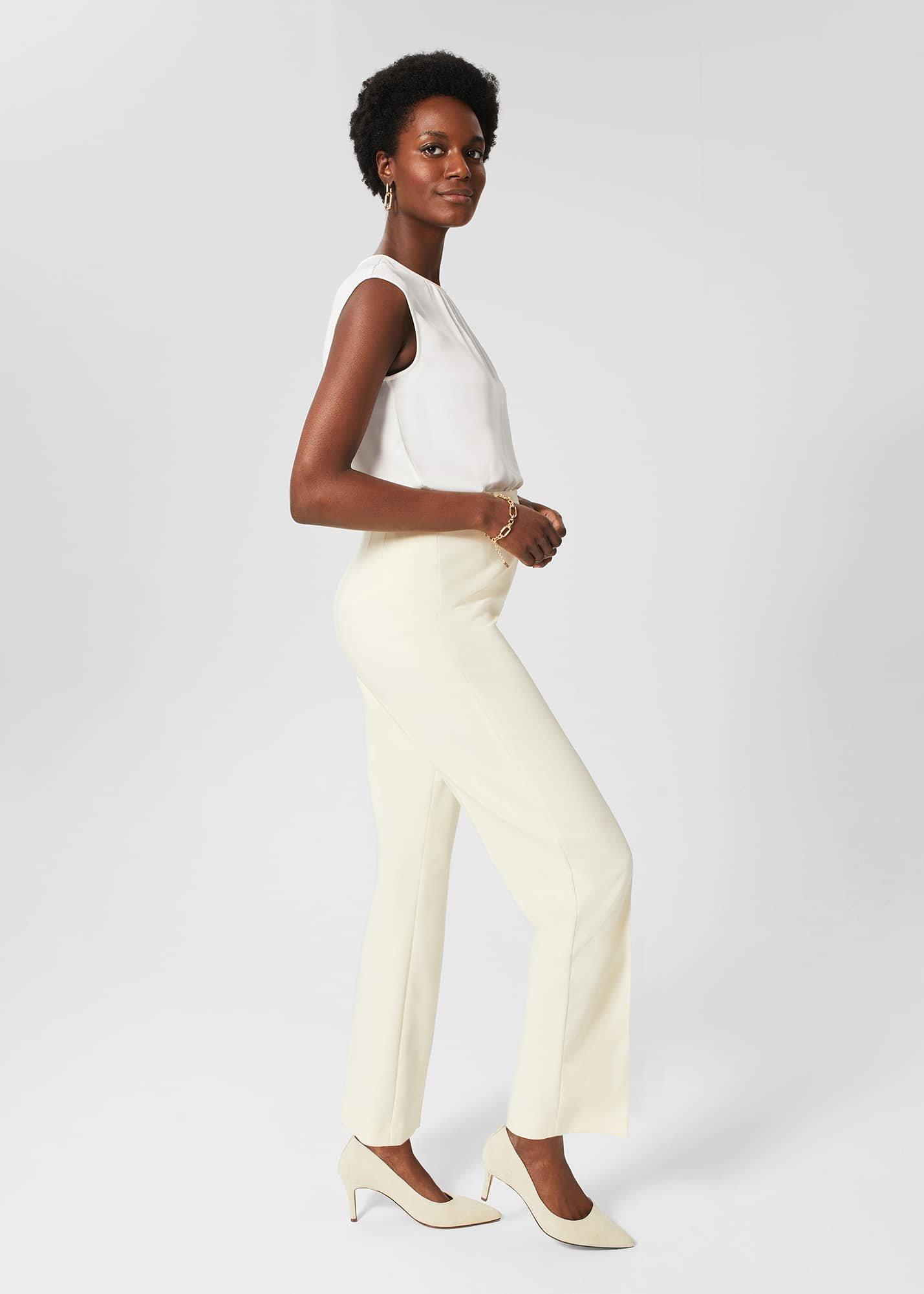 Rachael Wide Trousers, Pale Yellow, hi-res