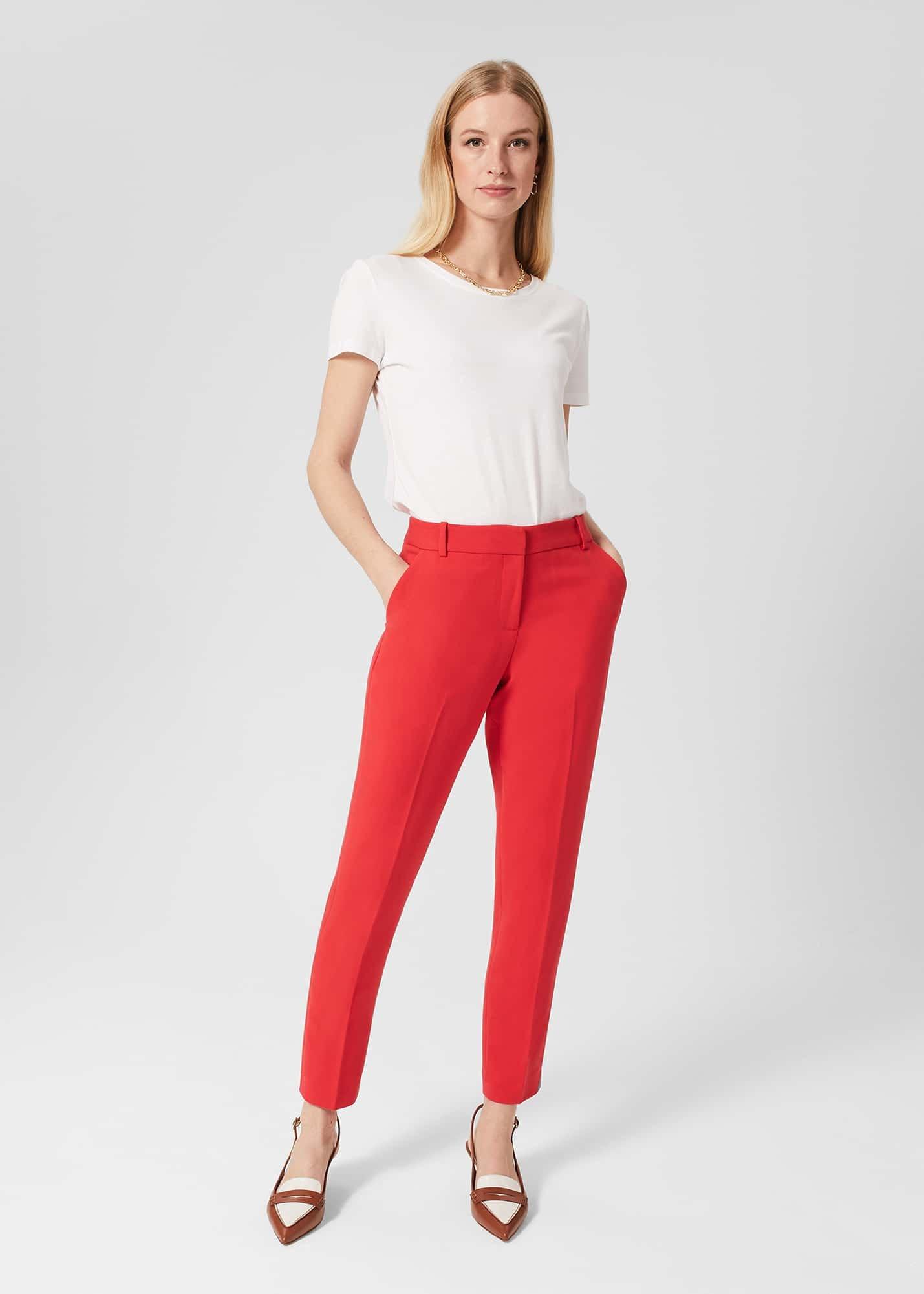 Petite Suki Trousers, Flame Red, hi-res