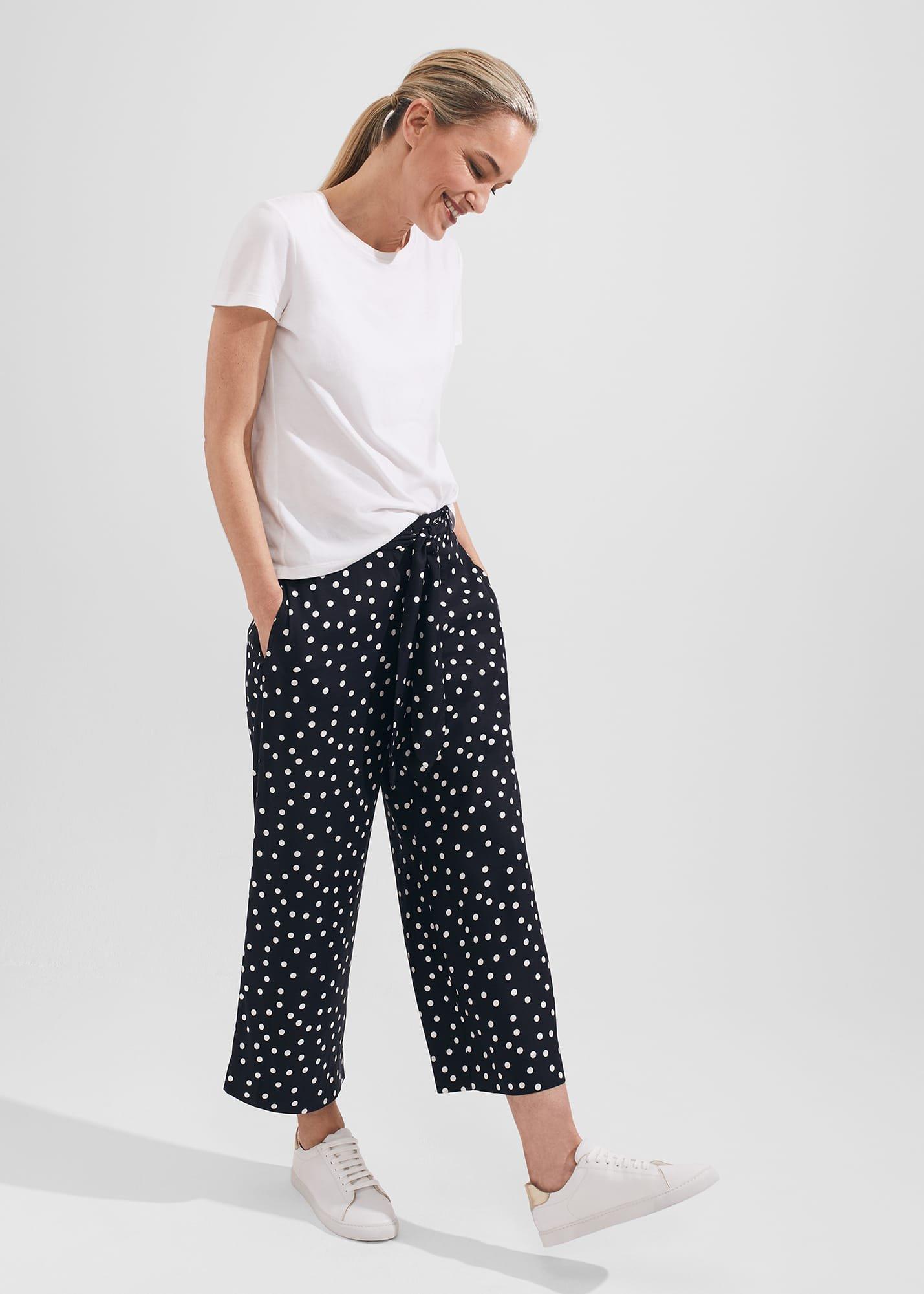 Astrid Crop Trousers, Navy Ivory, hi-res
